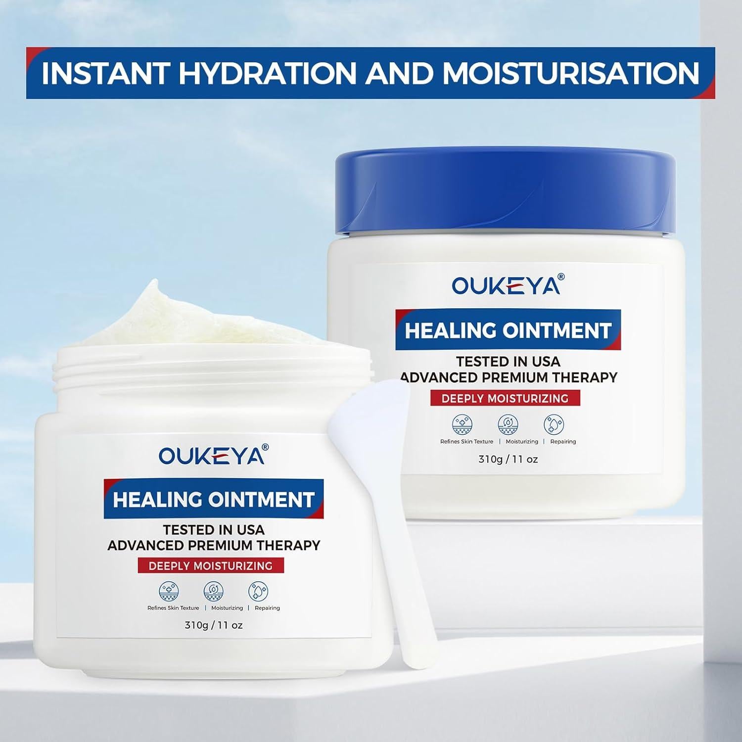 Ungüento Curativo OUKEYA 155g x 2, Hidratante Piel Seca y Agrietada