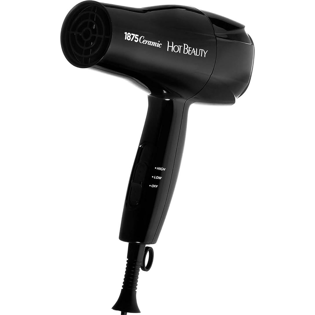 Secador de Pelo Cerámico Hot Beauty 1875W Compacto Negro