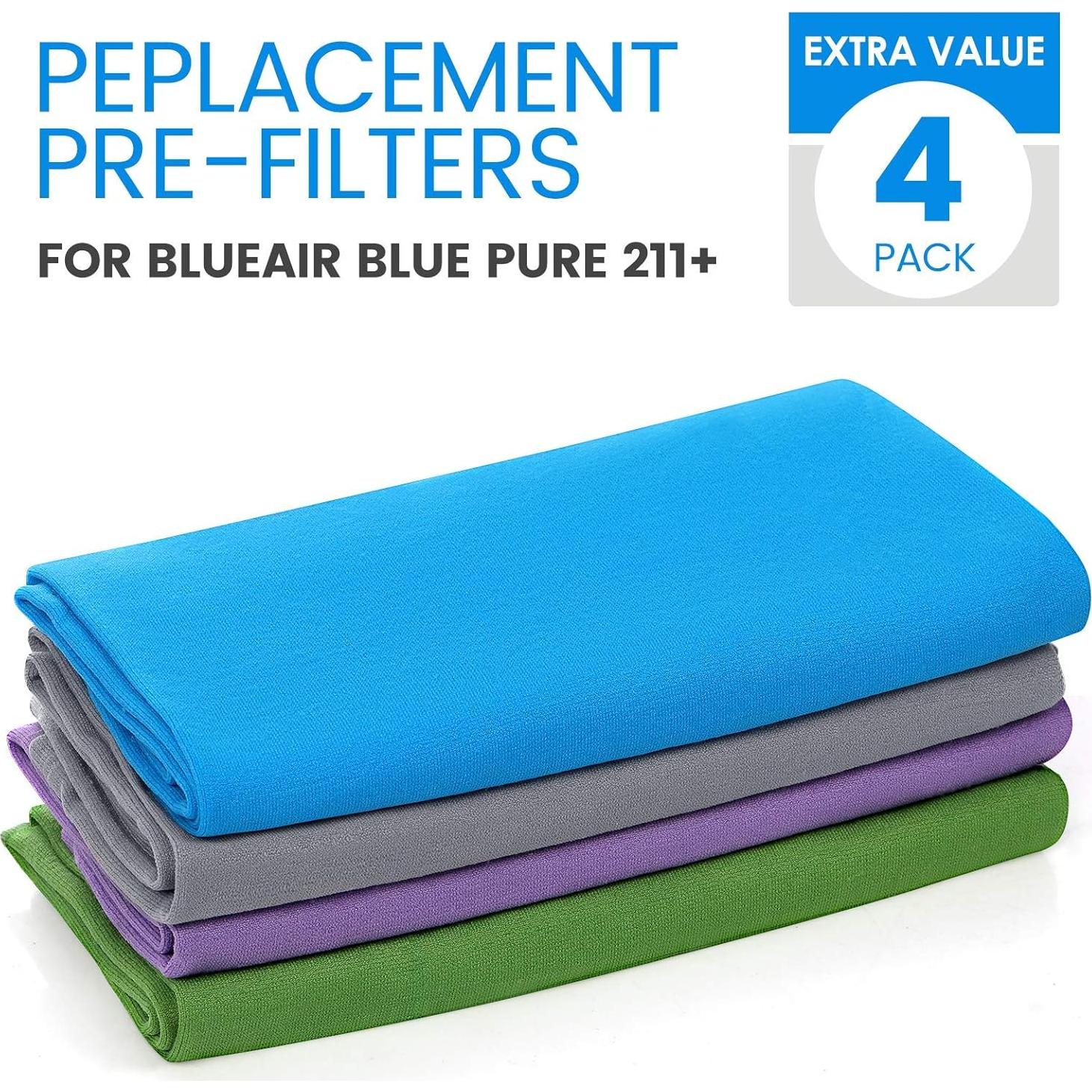 Paquete de 4 filtros prelavables Cabiclean 211+ para purificador Blueair