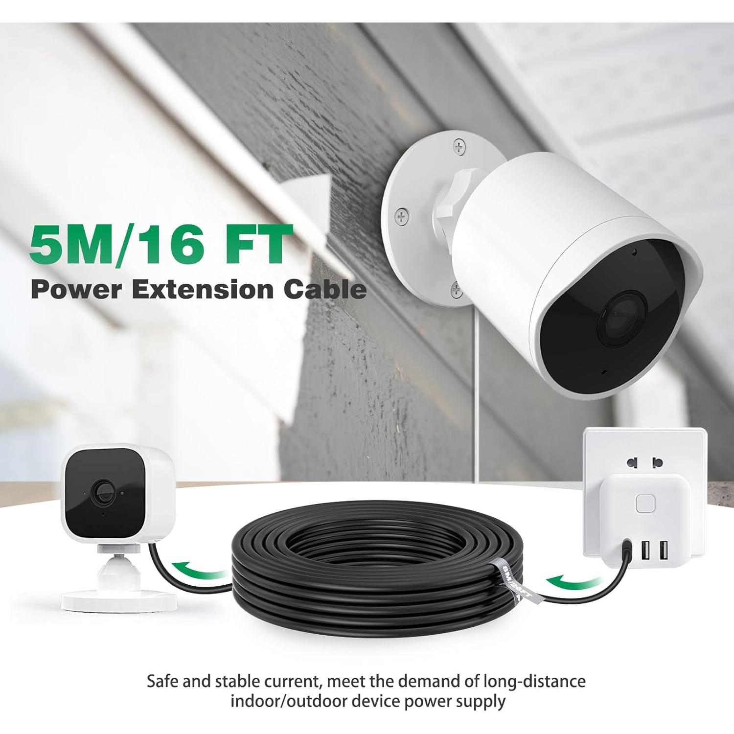 Cable de Extensión Micro USB 5M ASKUBSKU para Cámaras de Seguridad