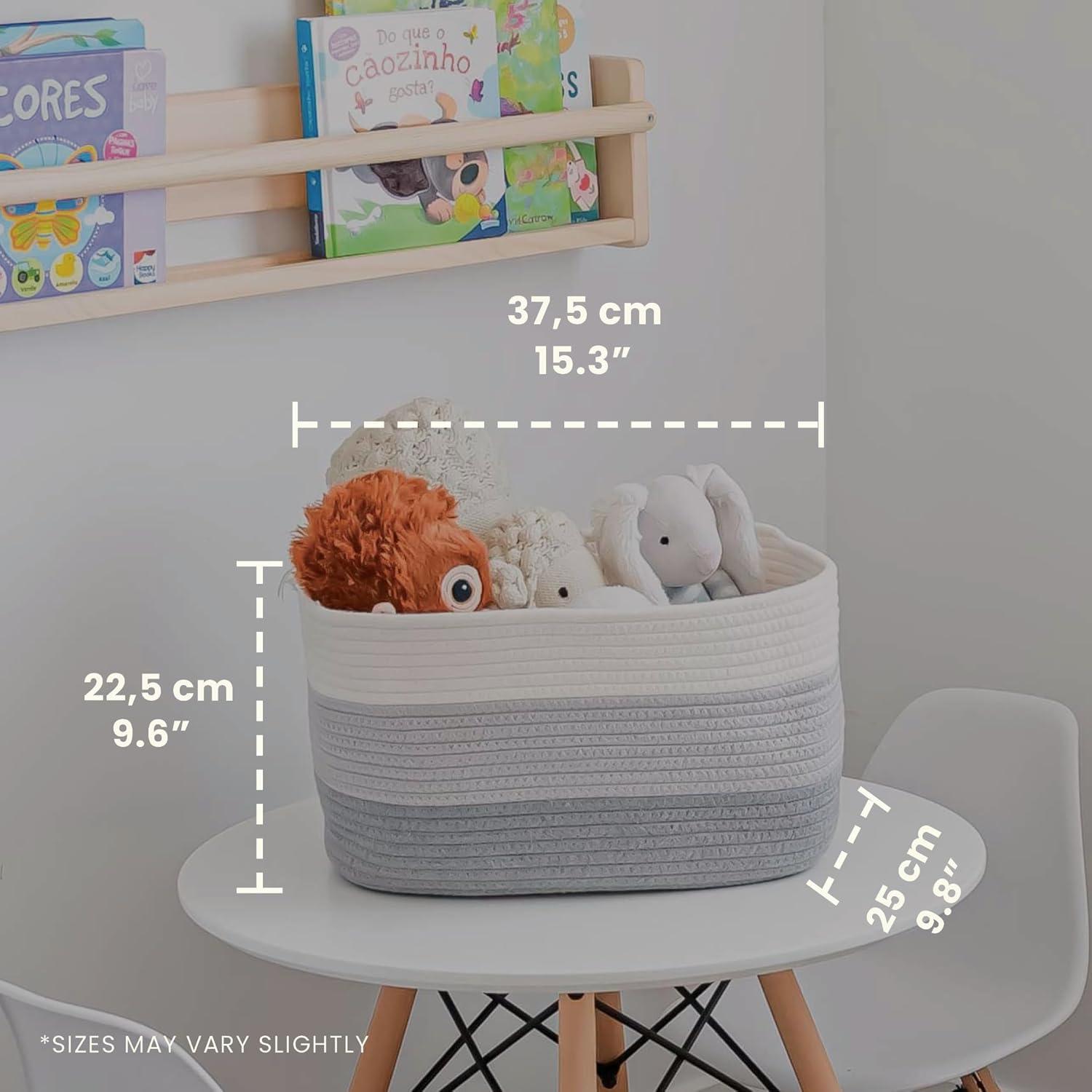 Cestas de Almacenamiento Tejidas OrganiHaus 38x25x23 cm Gris