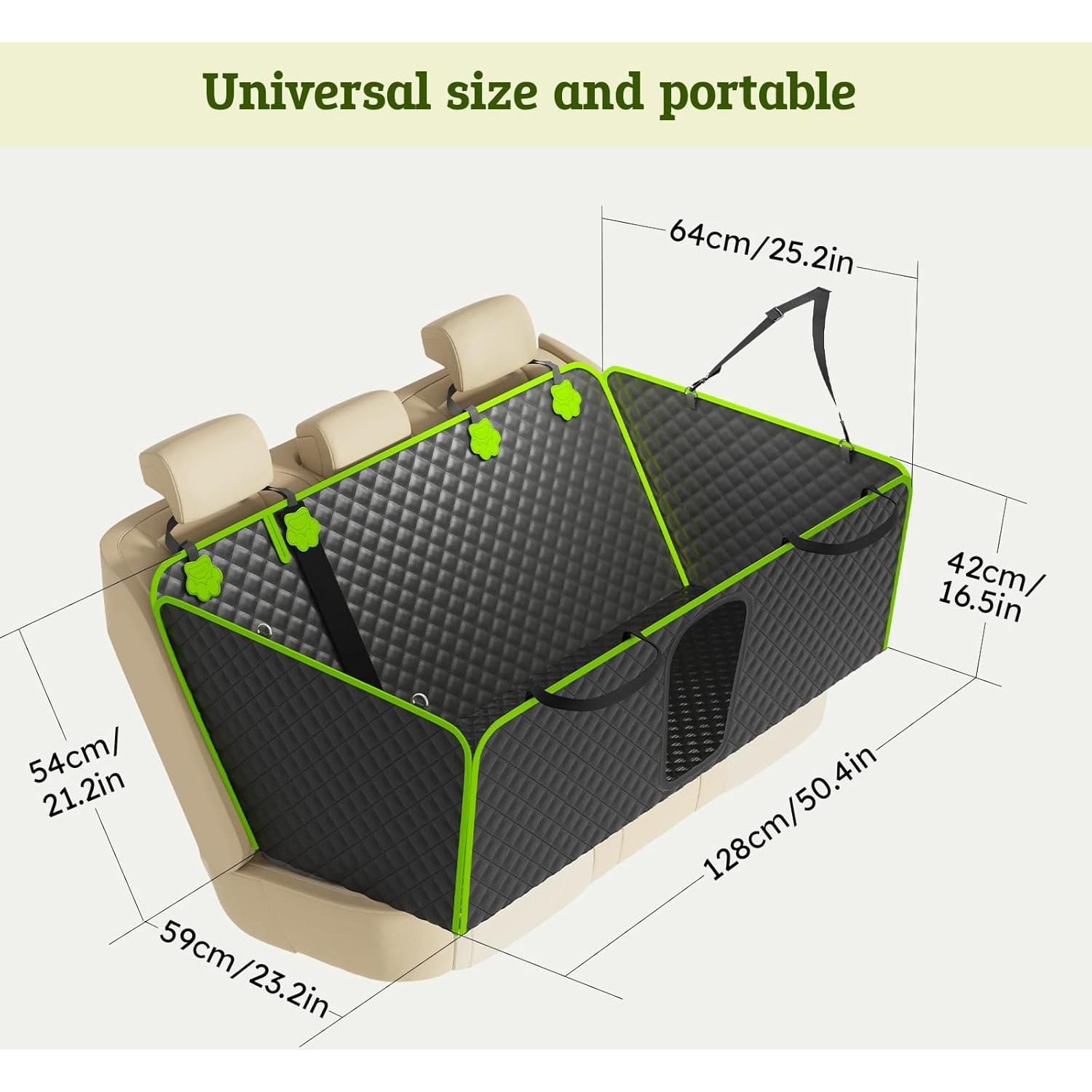 Cubierta de Asiento para Perros 2-en-1 Pecute, Impermeable 132.7x62cm