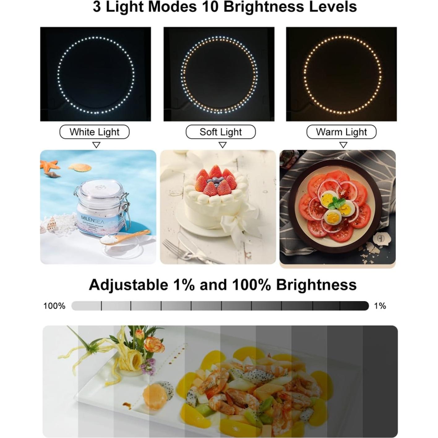 Mini Caja de Luz Fotográfica PULUZ 25cm con 96 LEDs y 12 Fondos