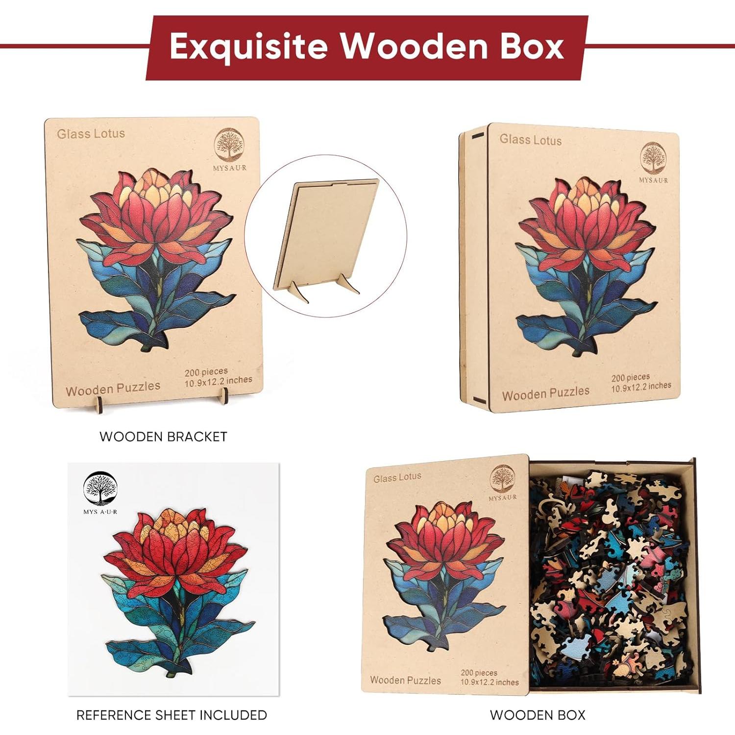 Rompecabezas de Madera MYS A·U·R Loto de Vidrio 300 Piezas