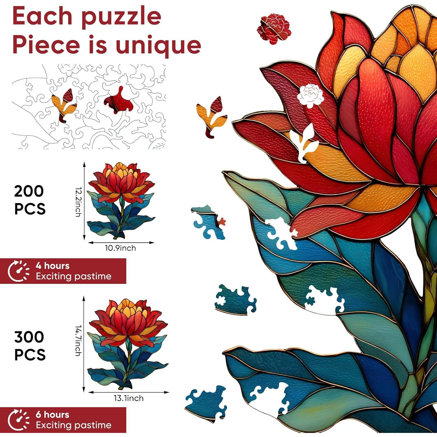 Rompecabezas de Madera MYS A·U·R Loto de Vidrio 300 Piezas