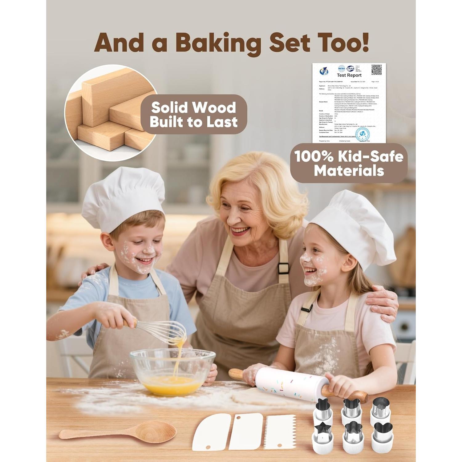 Juego de Herramientas de Cocina Montessori Flybean - Madera Deluxe