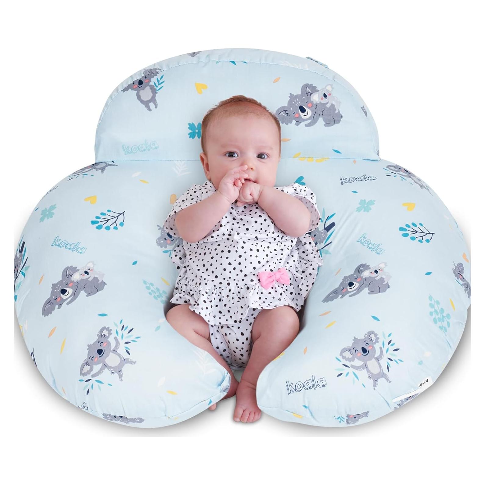 Almohada de Lactancia AMASKY Ergonómica Azul 58x51 cm