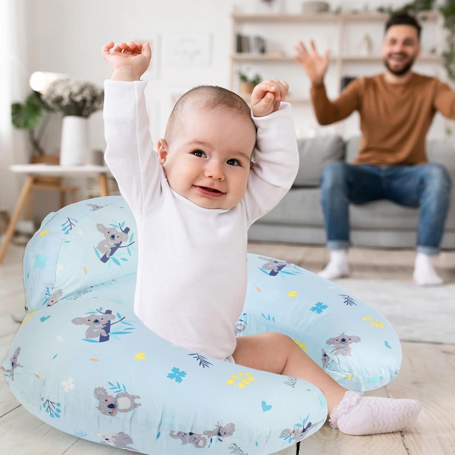 Almohada de Lactancia AMASKY Ergonómica Azul 58x51 cm