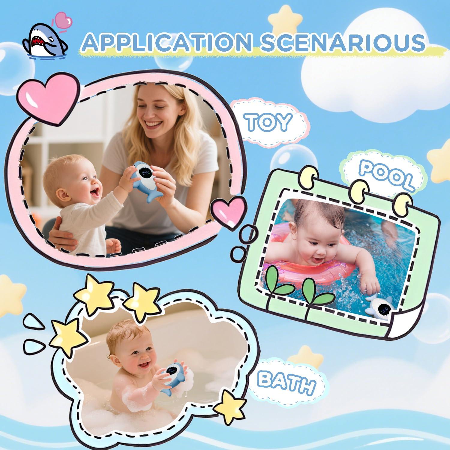 Termómetro de baño Wmaiwei tiburón azul para bebés