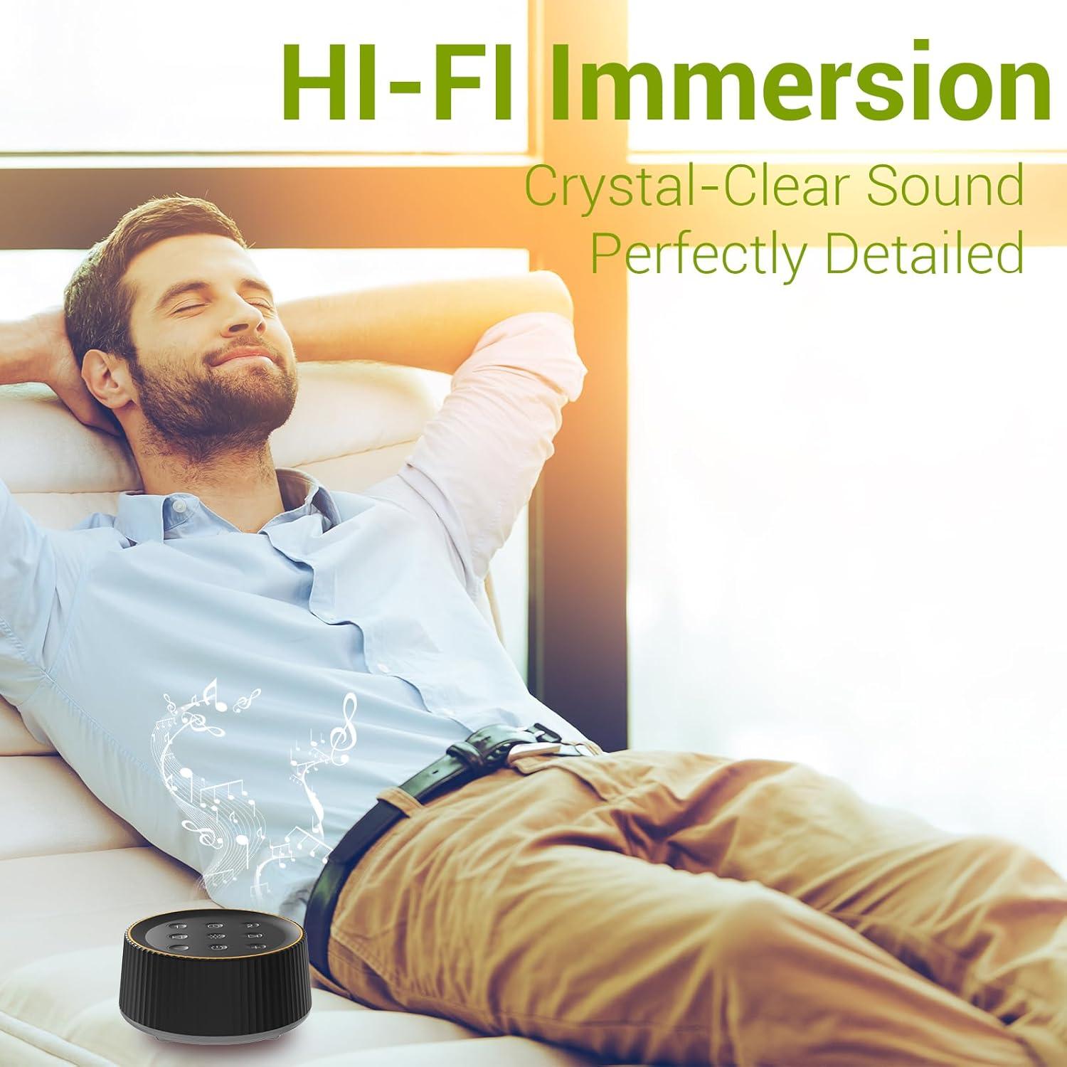 Máquina de Sonido Blanco BGOVERSS con 26 Sonidos y Luz Nocturna