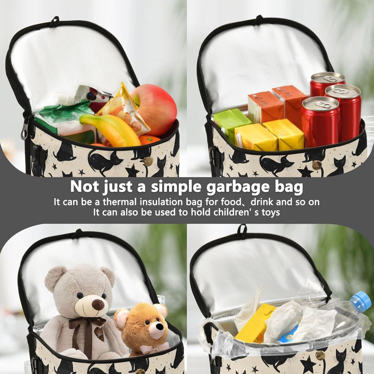 Basurero de Auto MNSRUU Gato Negro 23x18x28 cm Impermeable