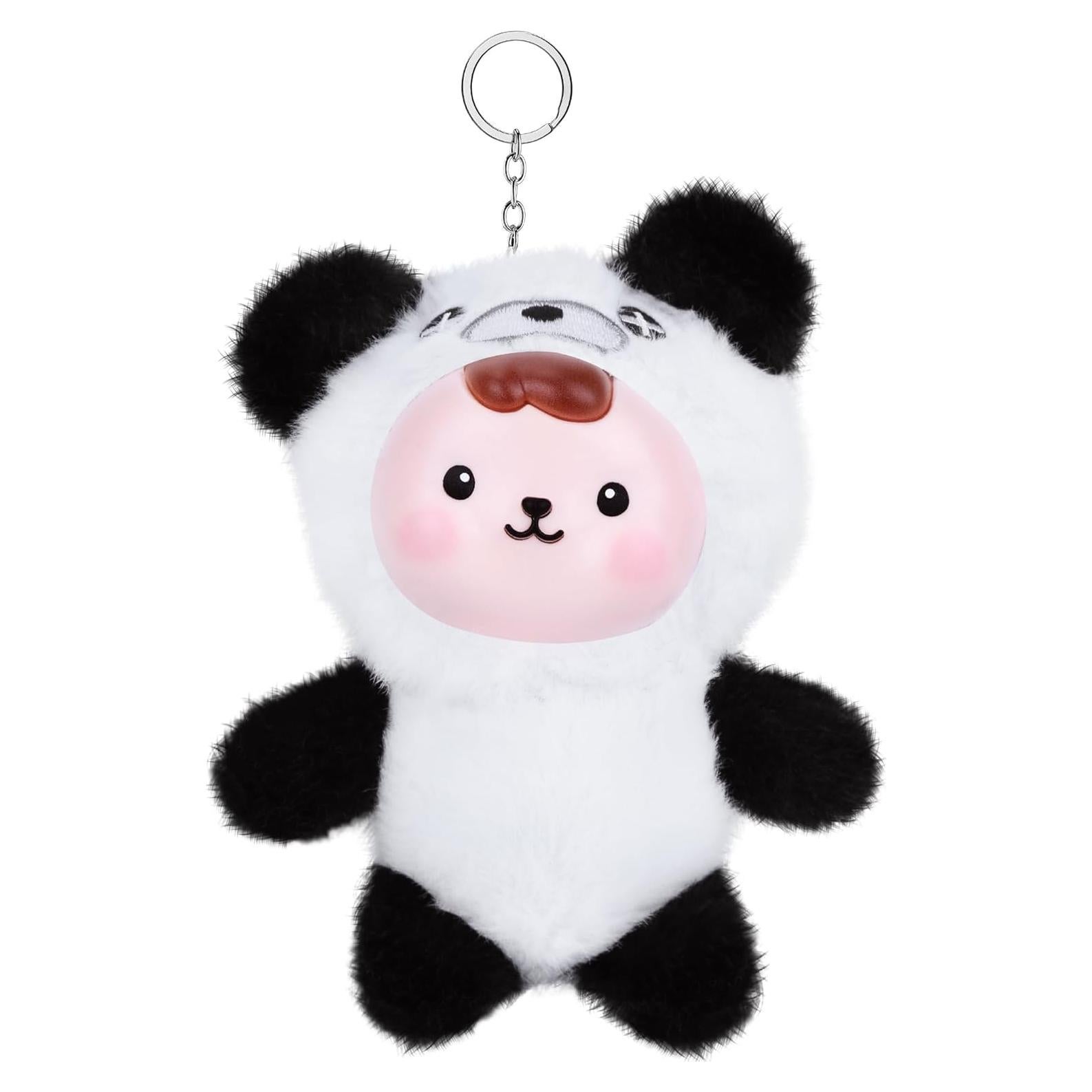 Muñeca de Peluche Kawaii Panda Blanco y Negro 12x7.5x14.5 cm
