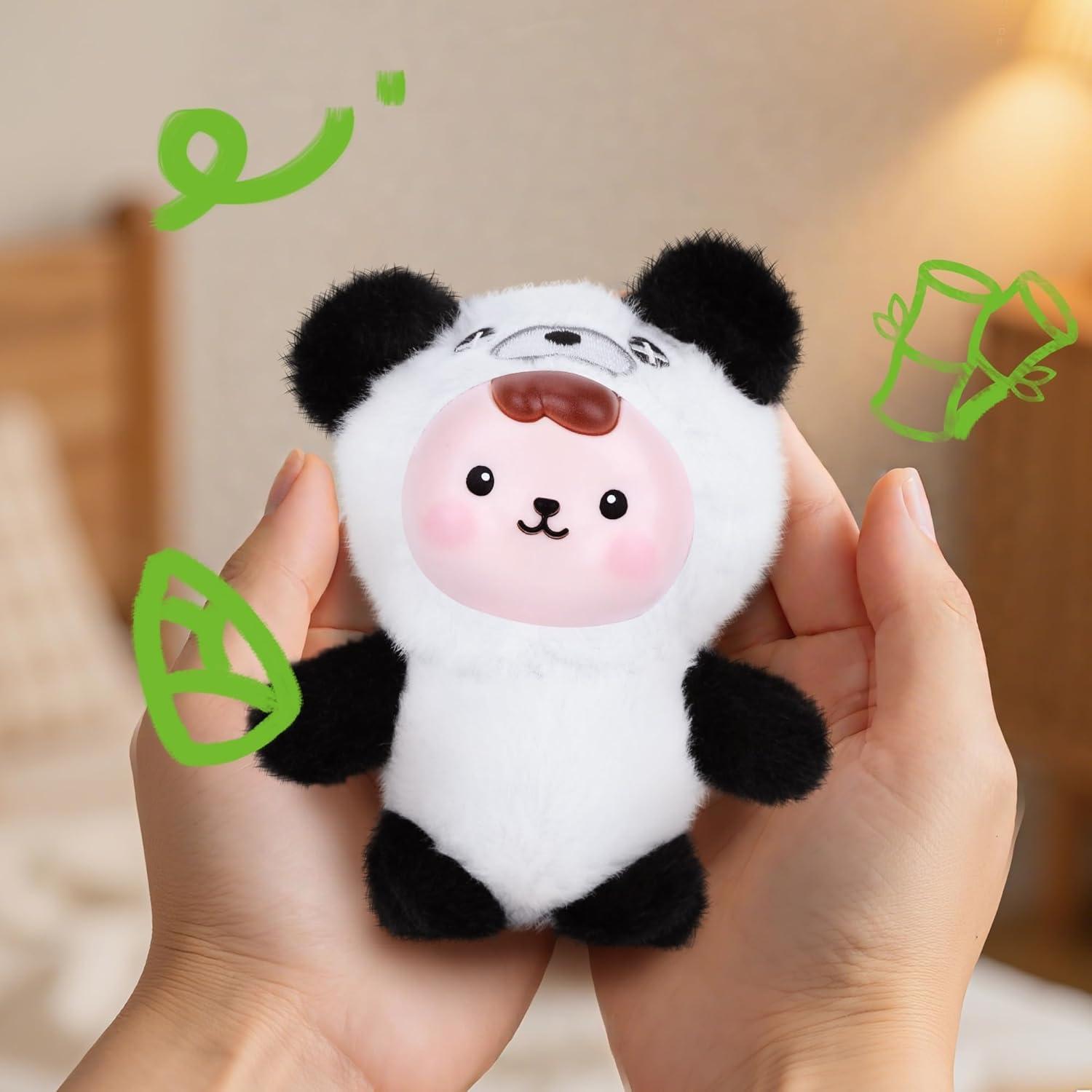 Muñeca de Peluche Kawaii Panda Blanco y Negro 12x7.5x14.5 cm