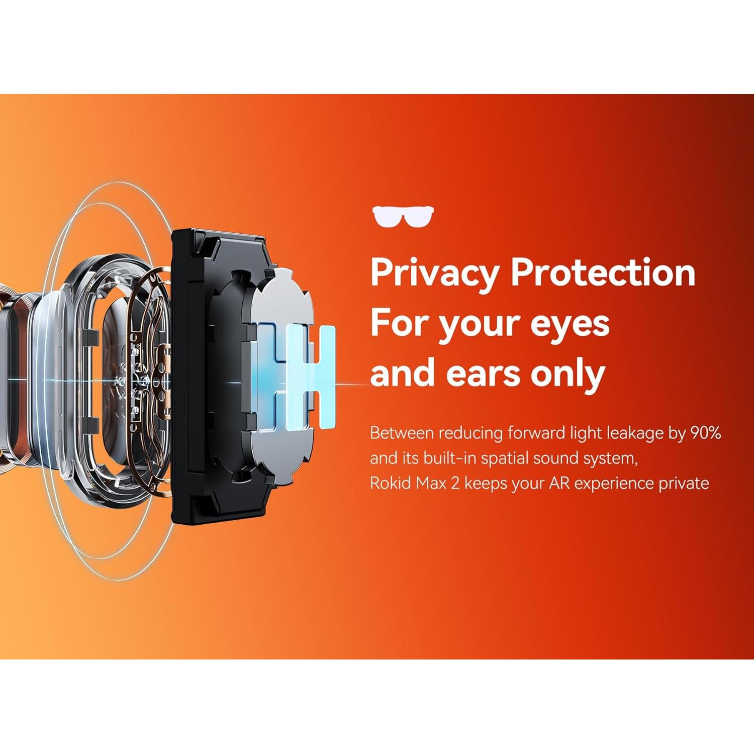 Gafas AR Rokid Max 2 Negras, Pantalla Micro-OLED 215"