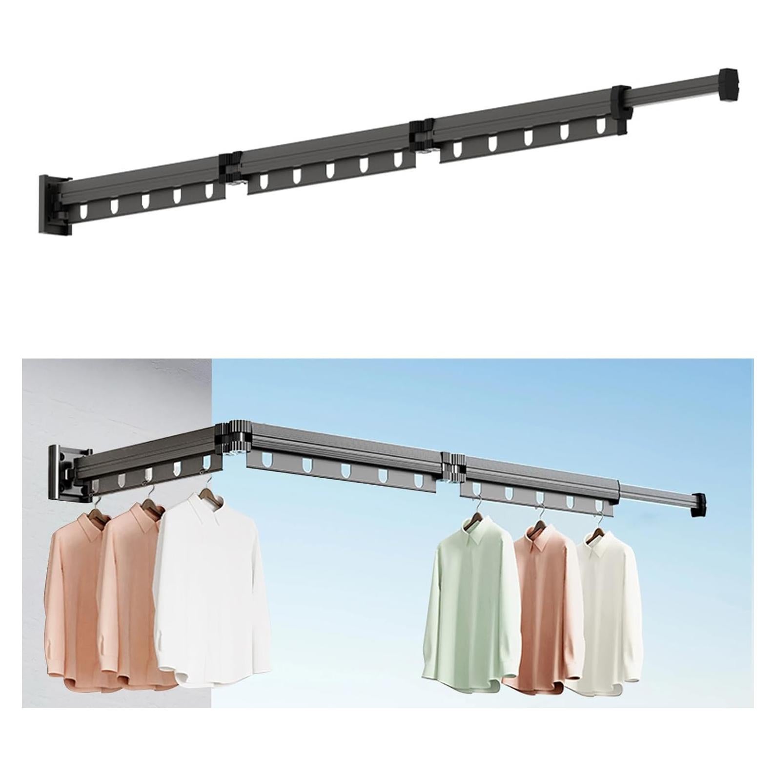 Estante de Secado Montado en la Pared Domigard Gris 3 Niveles