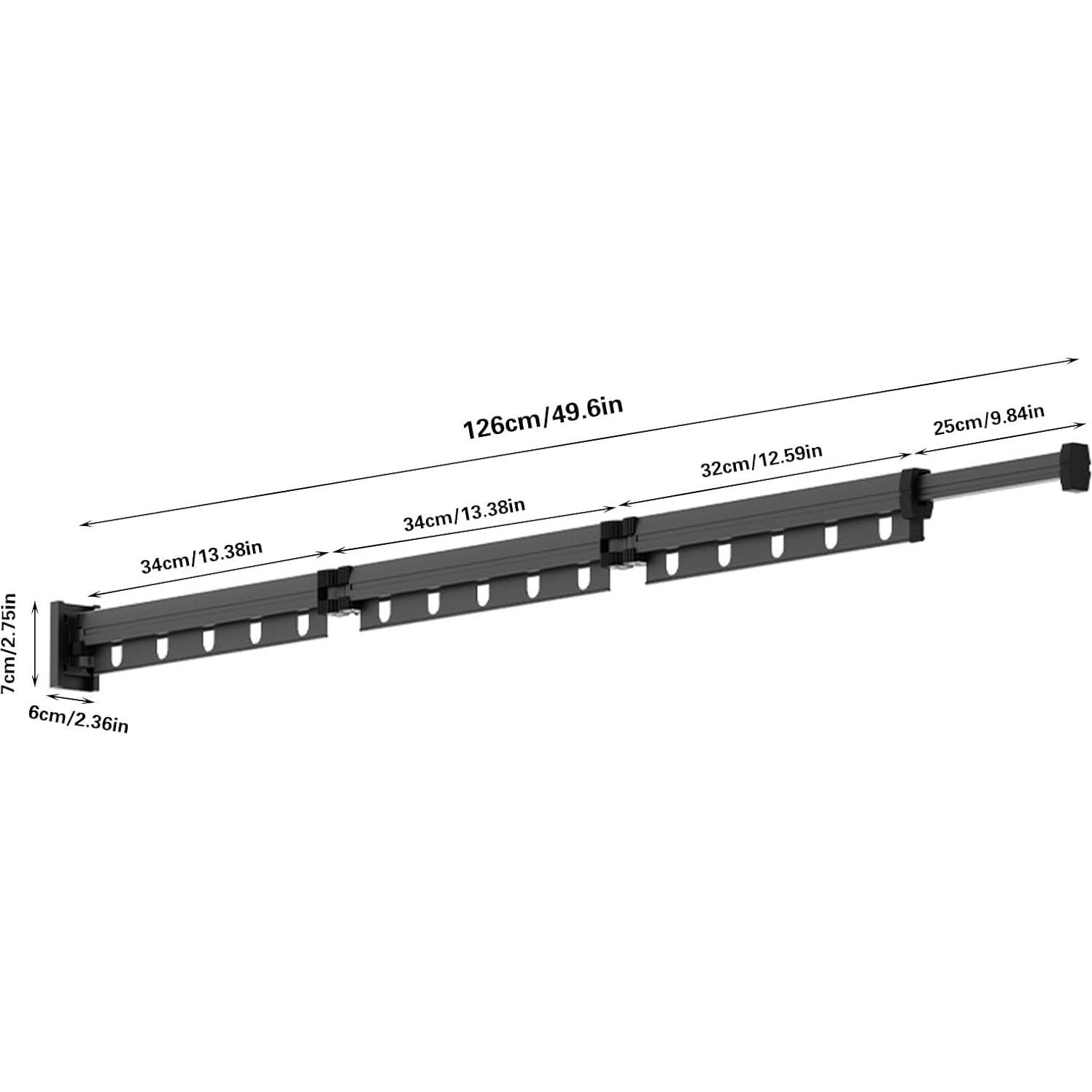 Estante de Secado Montado en la Pared Domigard Gris 3 Niveles