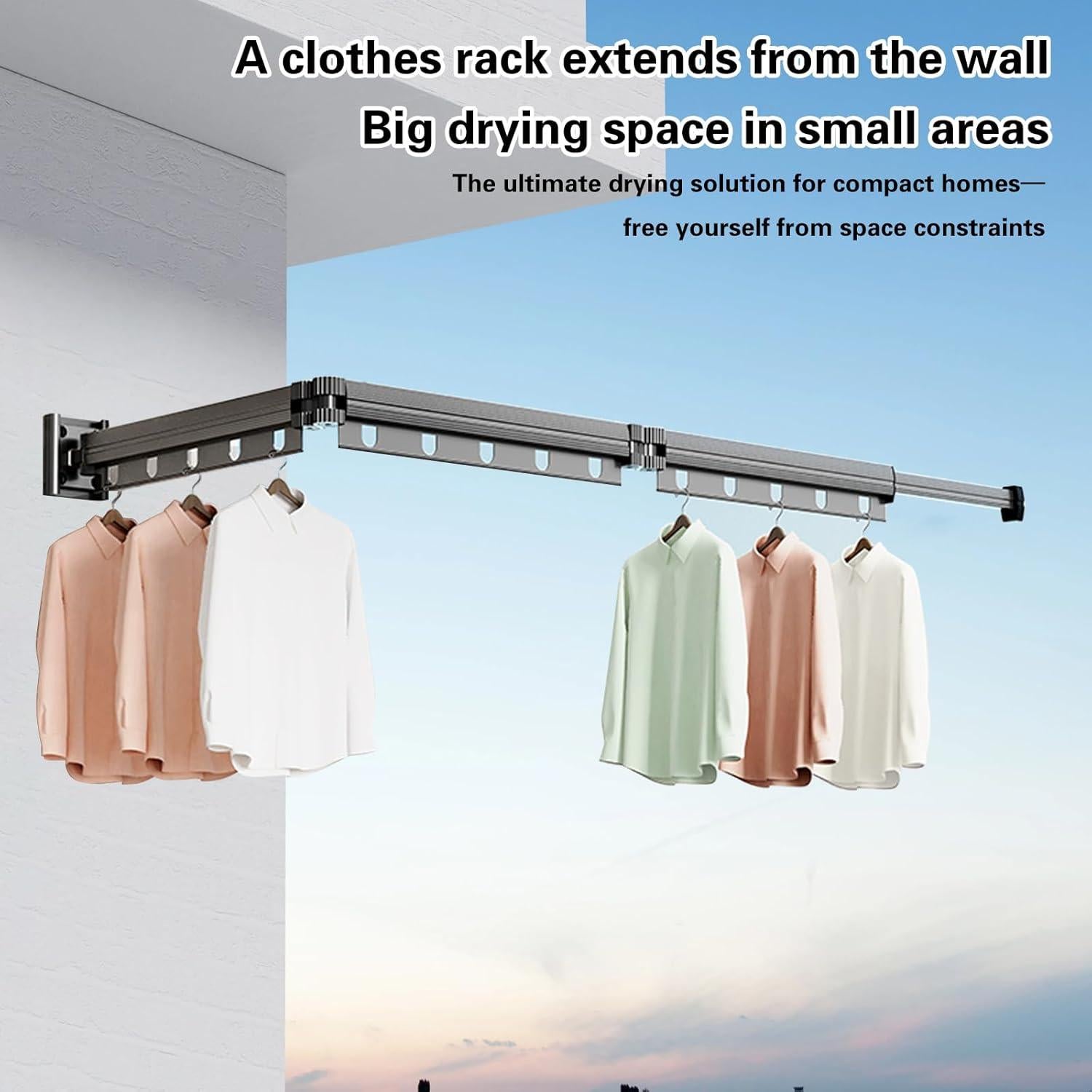 Estante de Secado Montado en la Pared Domigard Gris 3 Niveles