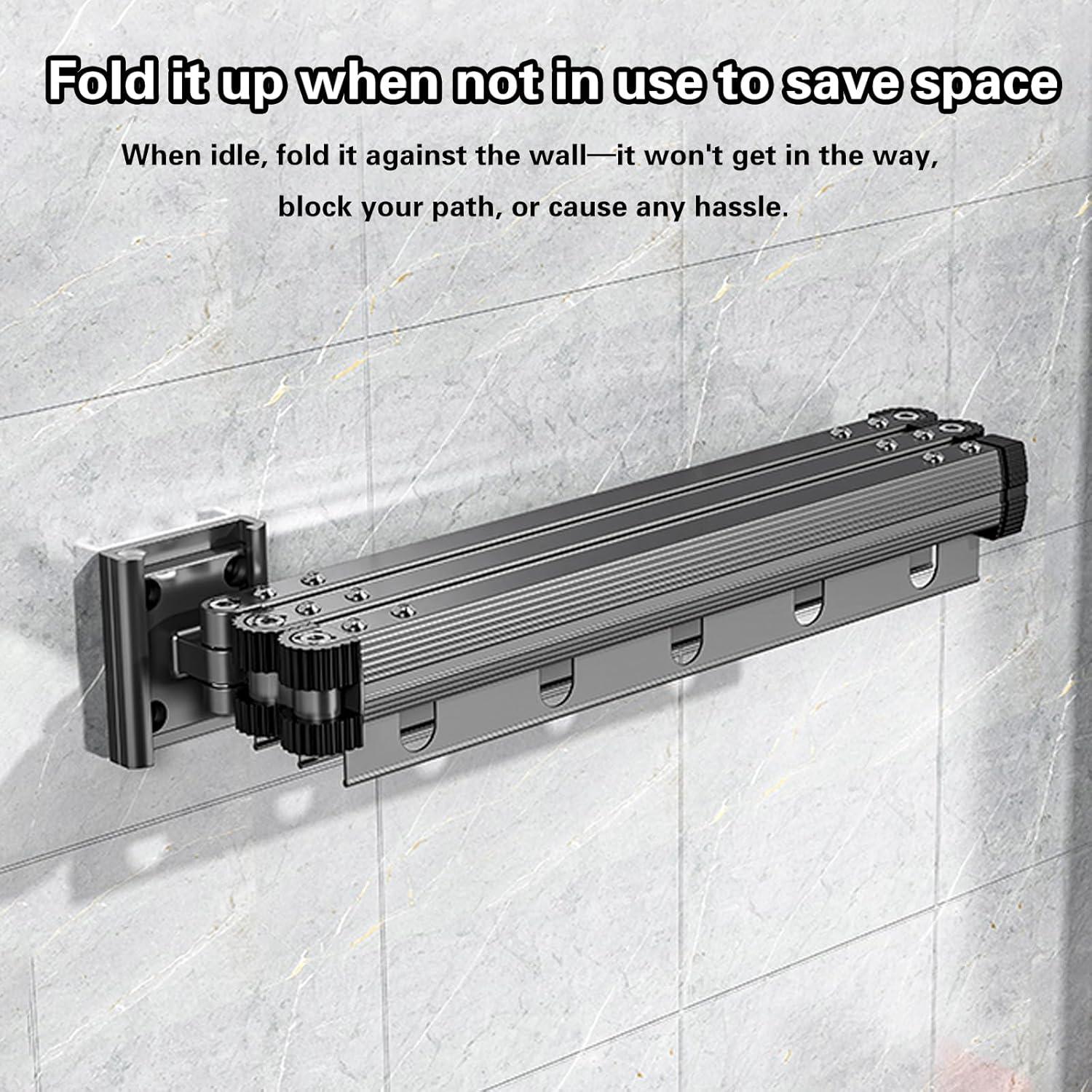 Estante de Secado Montado en la Pared Domigard Gris 3 Niveles