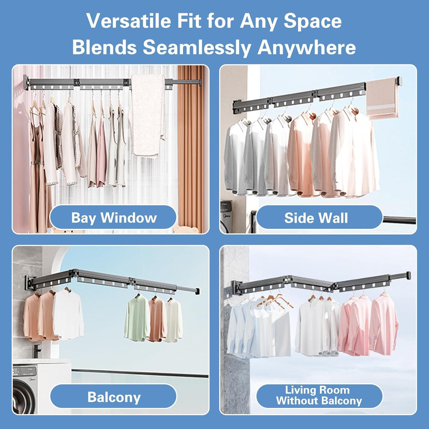 Estante de Secado Montado en la Pared Domigard Gris 3 Niveles