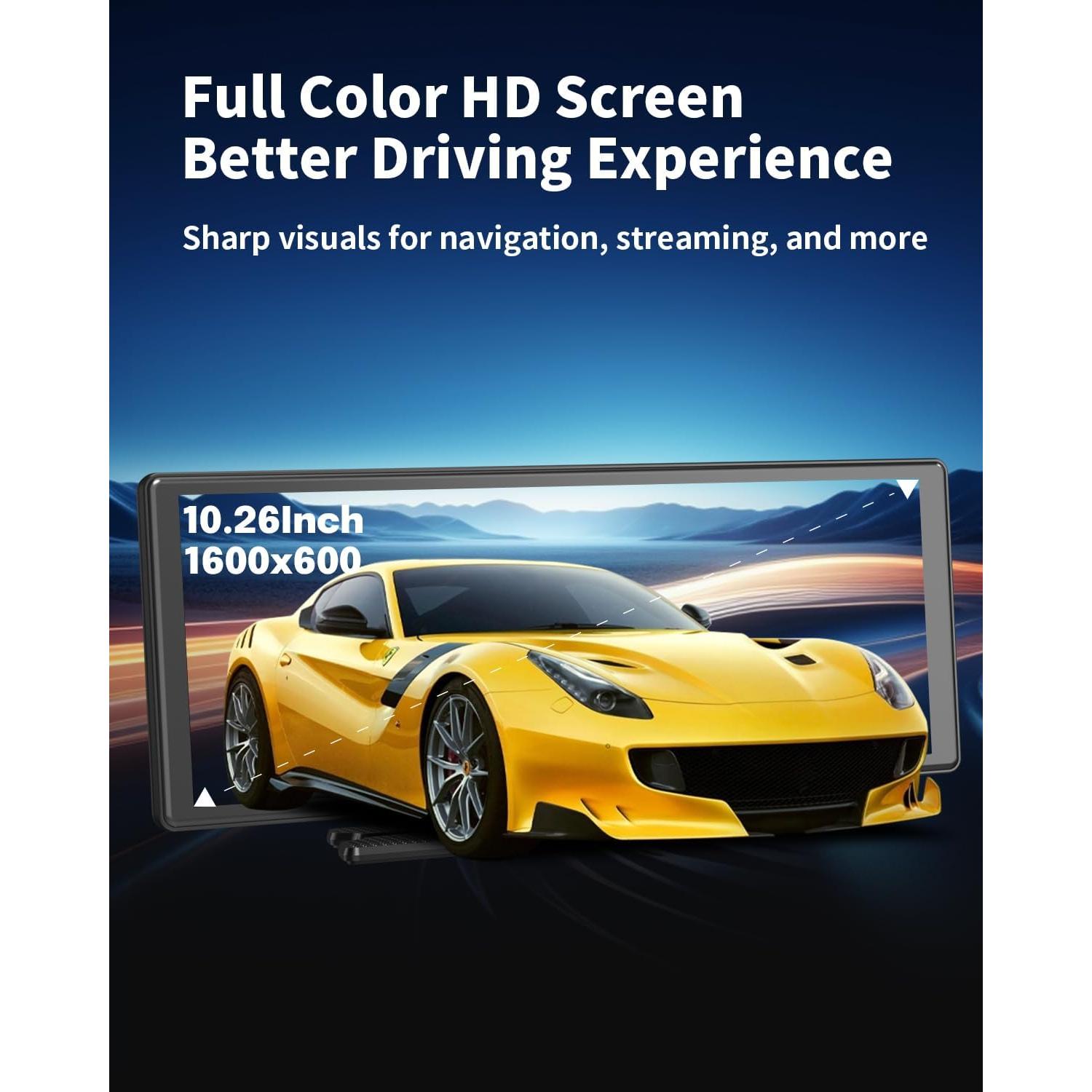 Pantalla Táctil Inalámbrica CarPlay 10.26" ZUCWO con Cámara