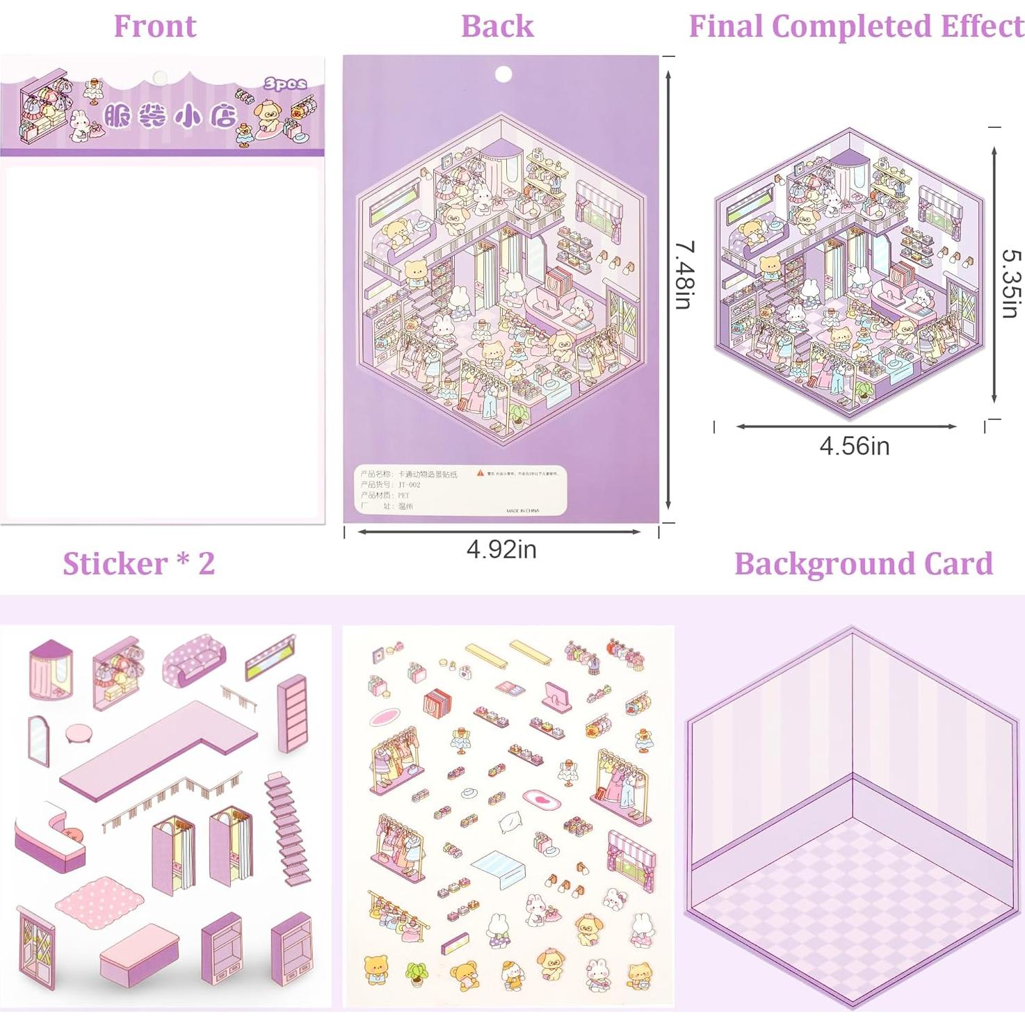 10 Juegos de Pegatinas 3D FUVLIFE para Terapia DIY