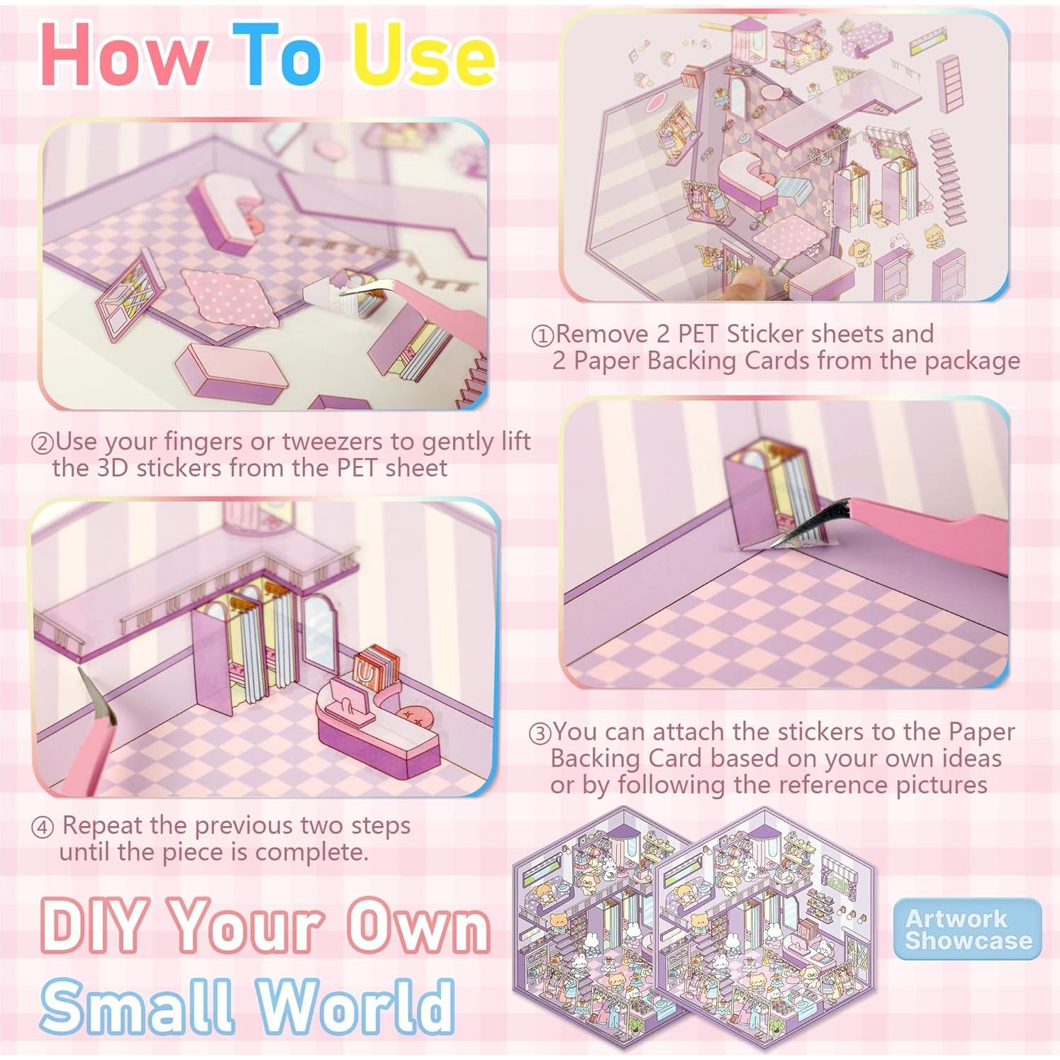 10 Juegos de Pegatinas 3D FUVLIFE para Terapia DIY