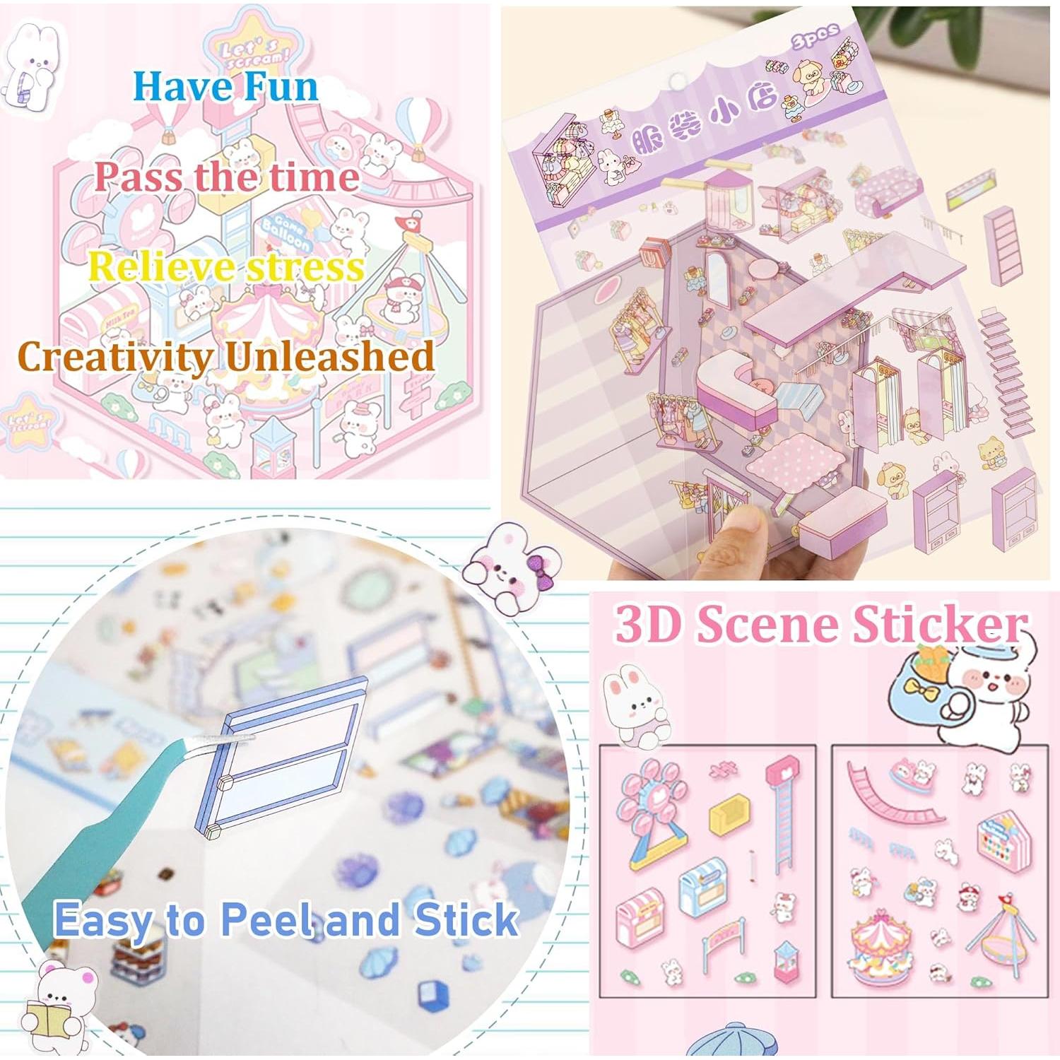 10 Juegos de Pegatinas 3D FUVLIFE para Terapia DIY