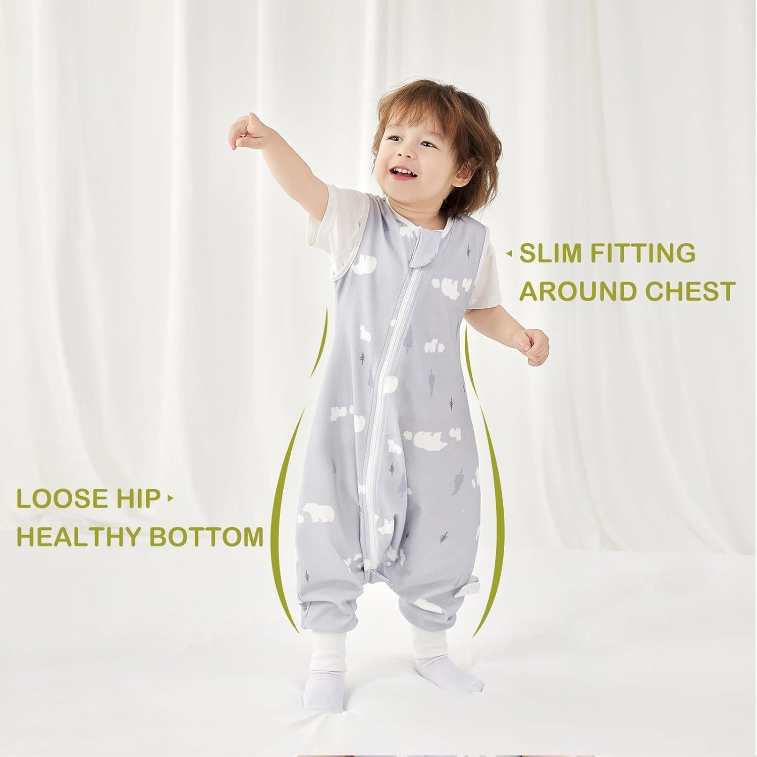 Saco de Sueño 0.5 TOG Algodón Orgánico Oso y Campanilla Talla M