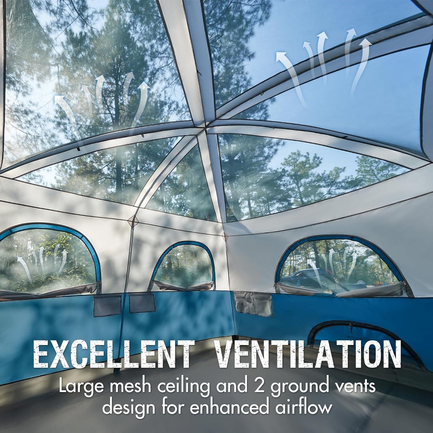 Tienda de Camping Portal para 8 Personas, Impermeable y Espaciosa