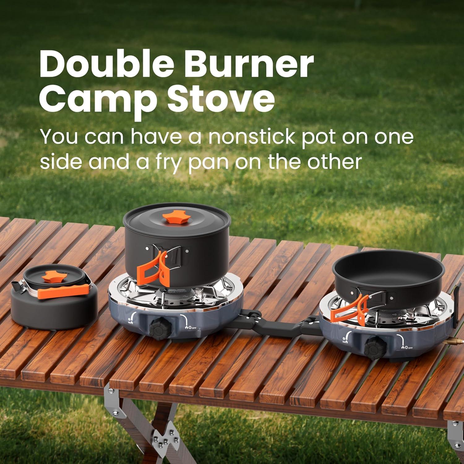 Estufa de Camping Cofiyard 2 Quemadores Propano 20000 BTU