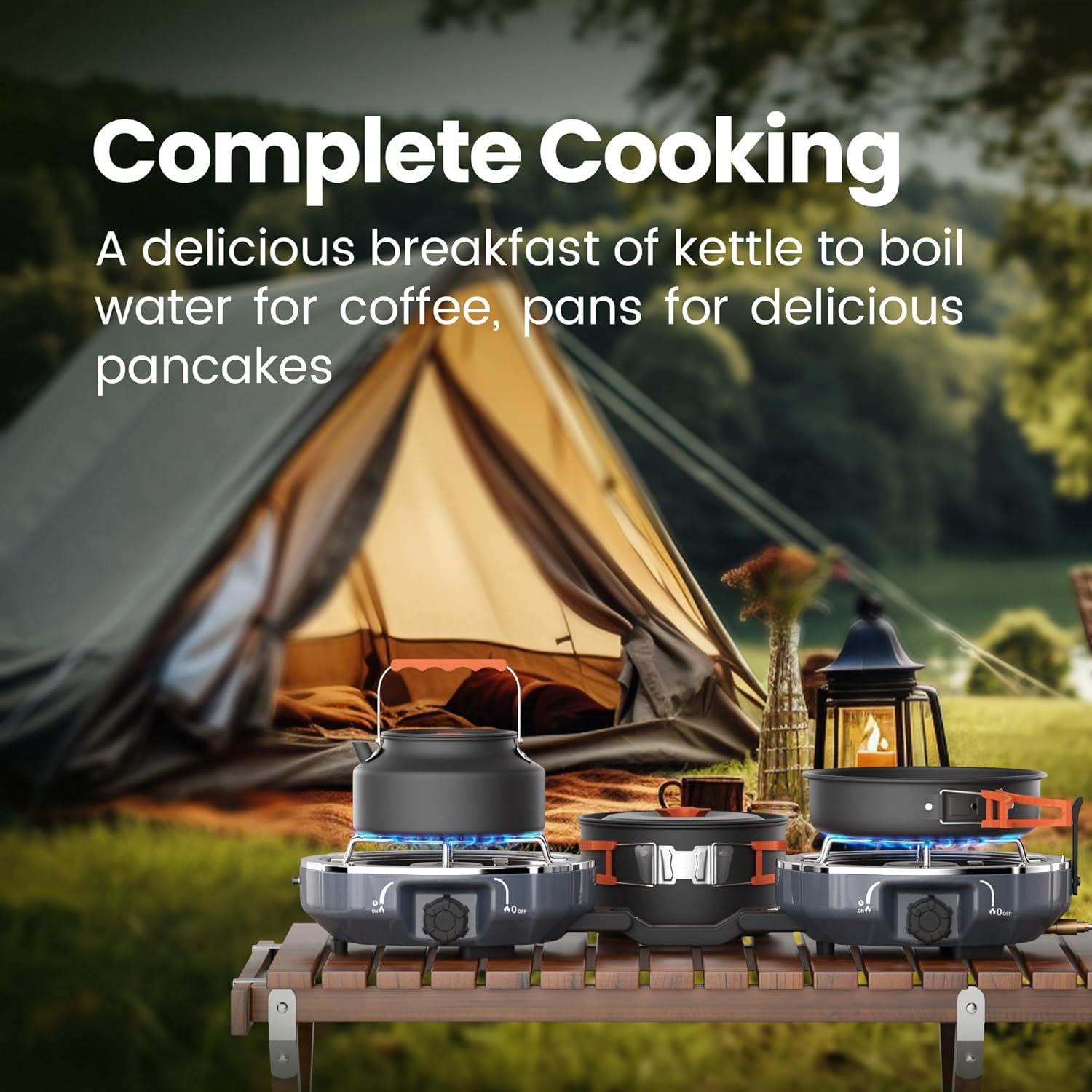 Estufa de Camping Cofiyard 2 Quemadores Propano 20000 BTU