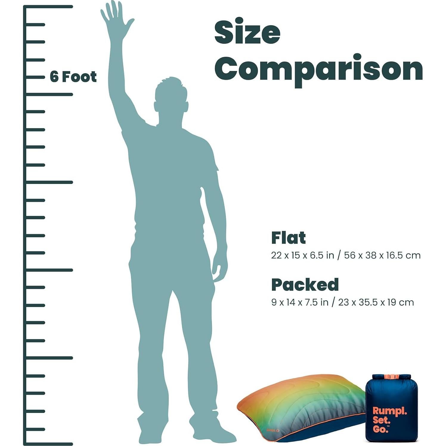 Almohada de Camping Rumpl Ajustable 56 x 38 cm Baja Fade