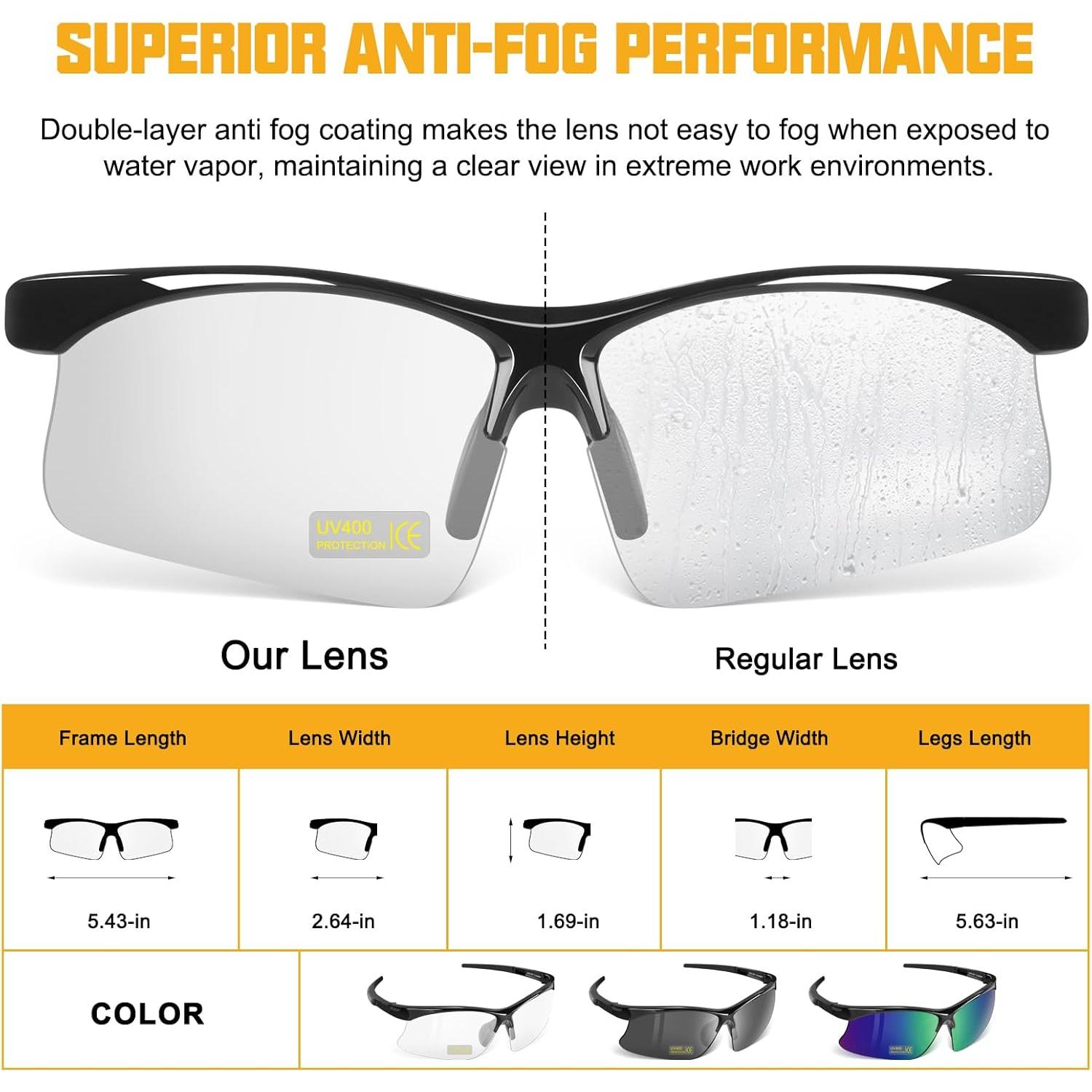 Gafas de Seguridad OXG Unisex ANSI Z87.1 Anti-vaho UV