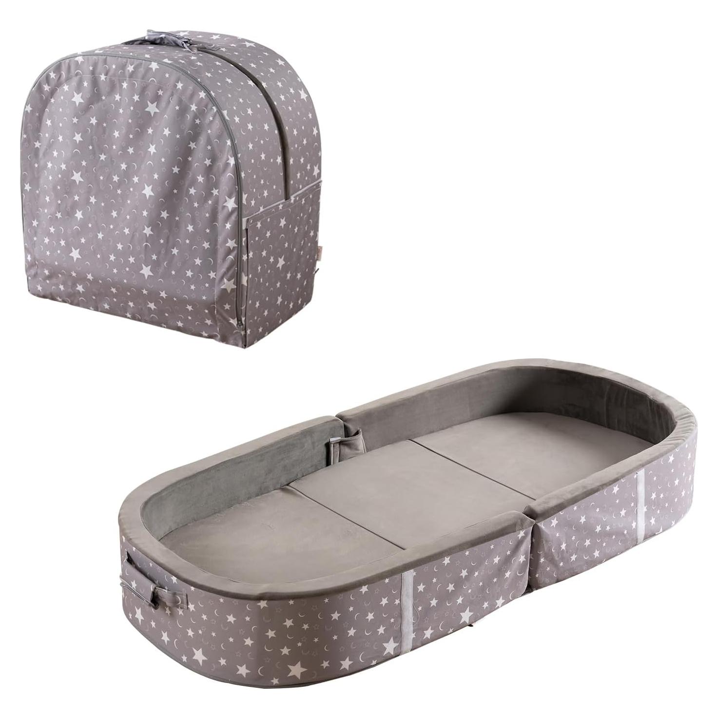 Cama de viaje portátil BYBYME - Cuna plegable impermeable 134.6x63.5 cm