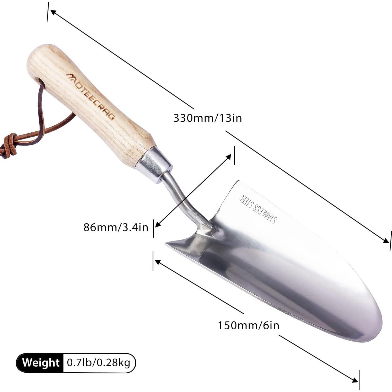 Pala de Jardín MOTEECRAG de Acero Inoxidable con Mango Ergonómico