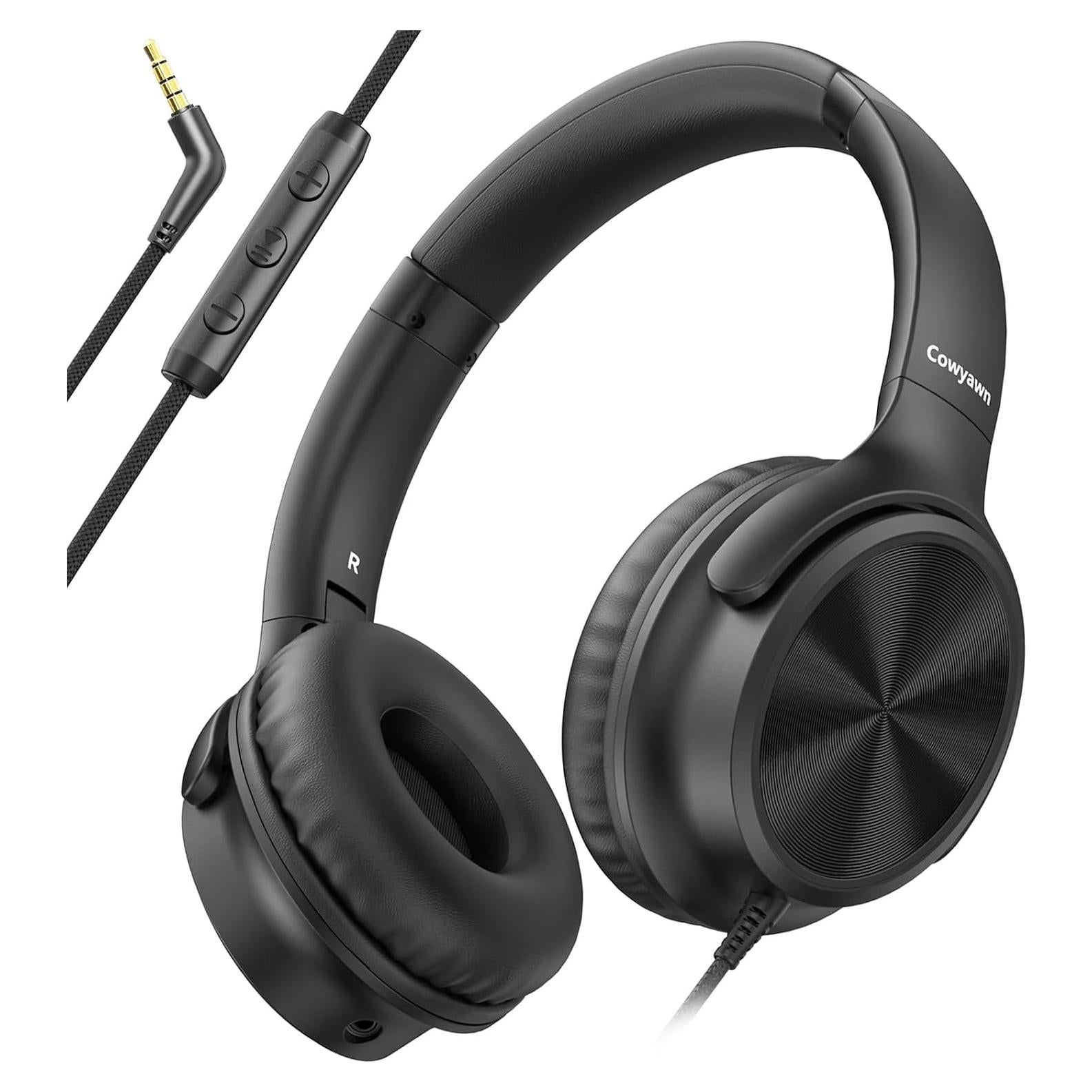 Auriculares Cowyawn Over Ear con Cable 3.5mm, Sonido Estéreo HD