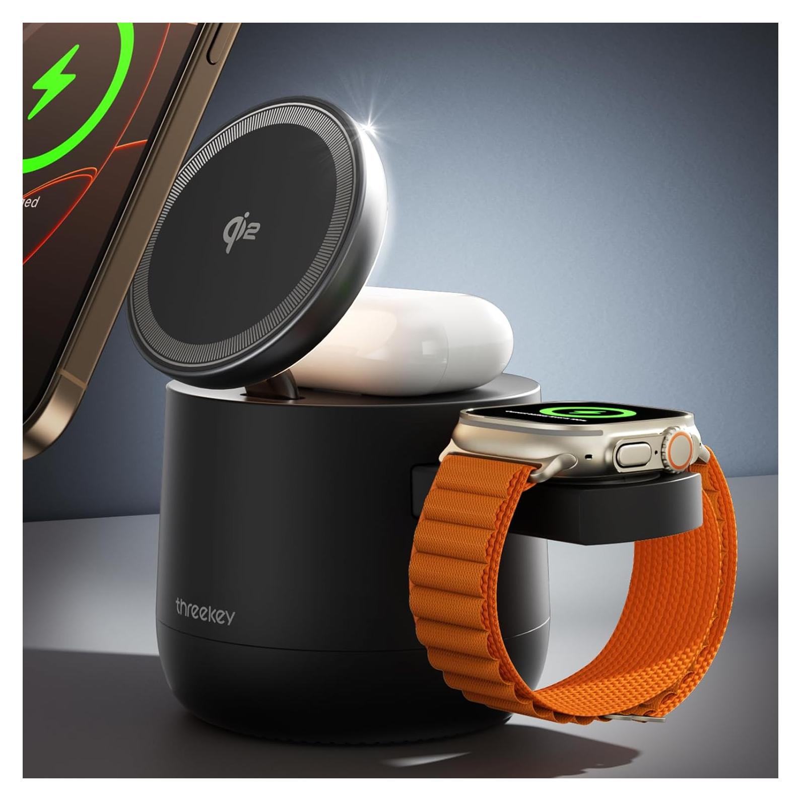 Cargador Inalámbrico 3 en 1 Magsafe TK-CW303 15W Negro