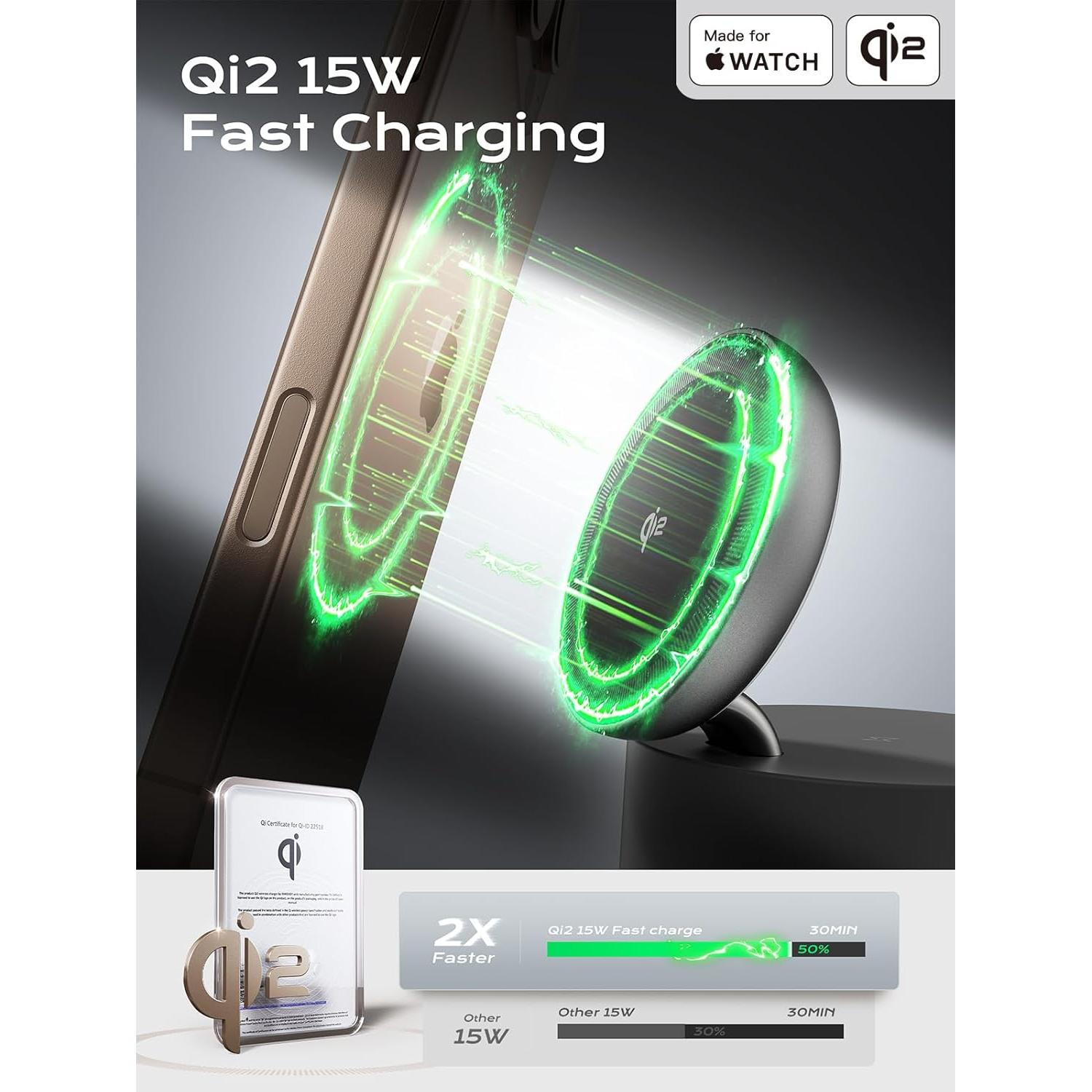 Cargador Inalámbrico 3 en 1 Magsafe TK-CW303 15W Negro