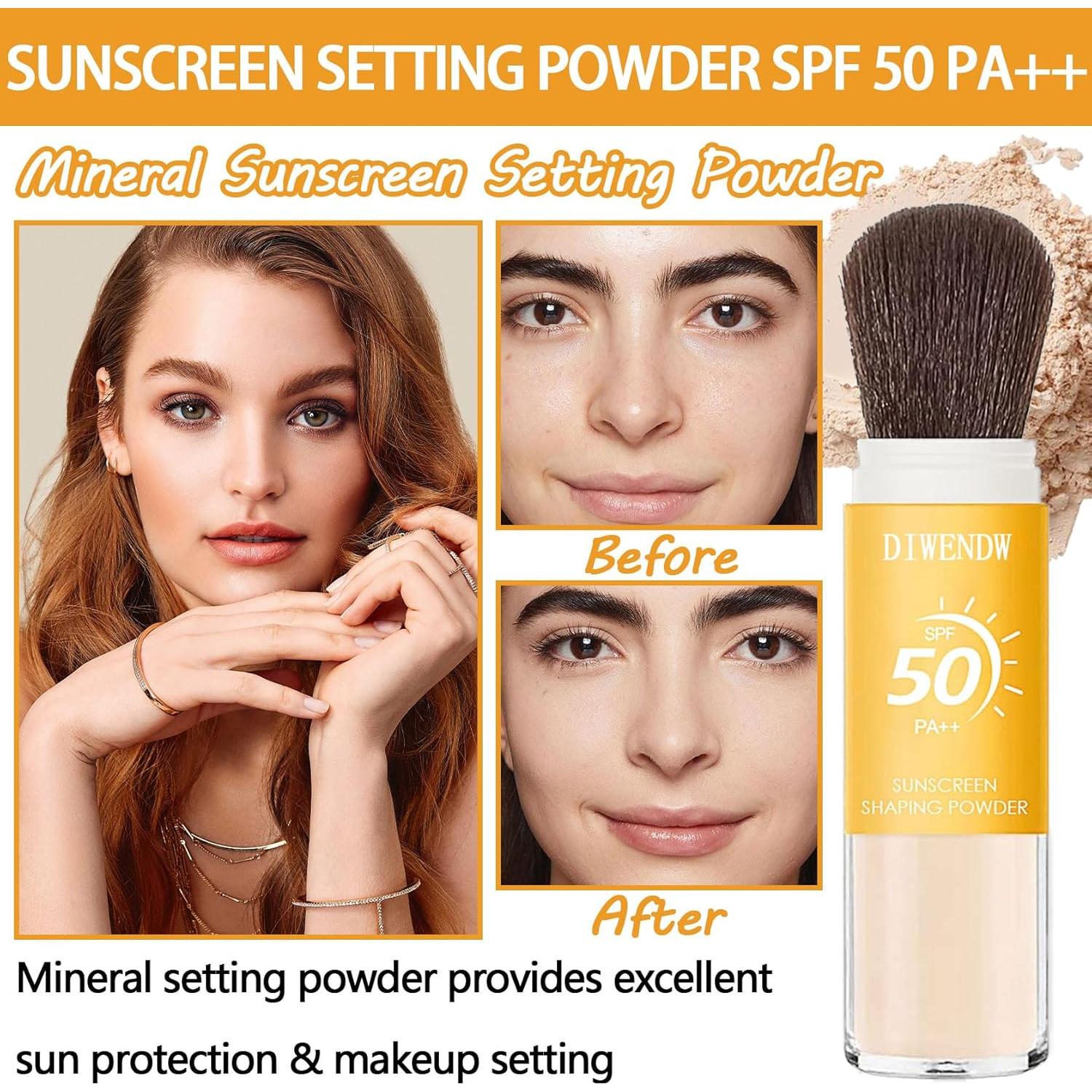 Polvo Fijador Solar Mineral SPF 50 DWDiWen - Control de Aceite