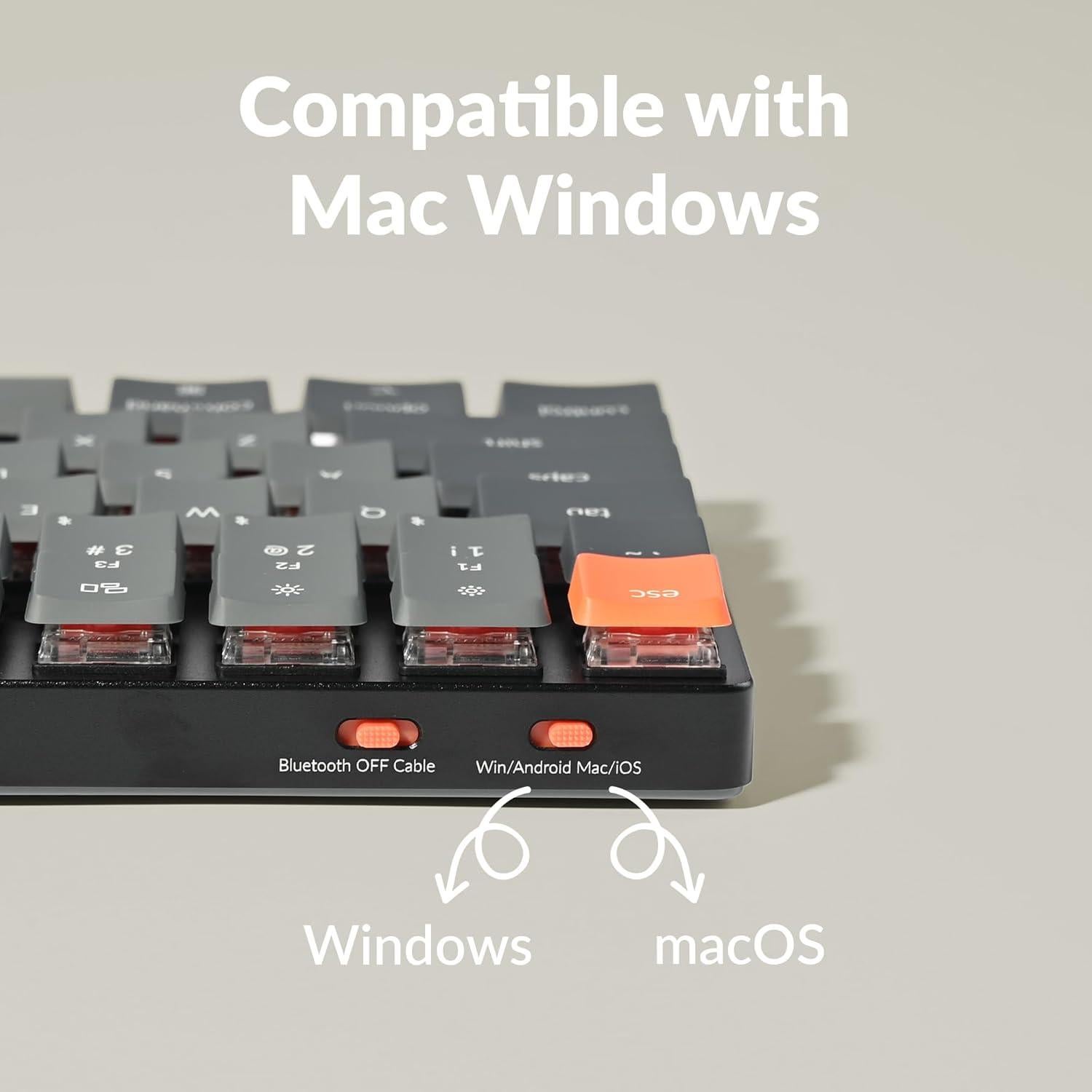 Teclado Mecánico Inalámbrico Keychron K3, 84 Teclas, Retroiluminación LED