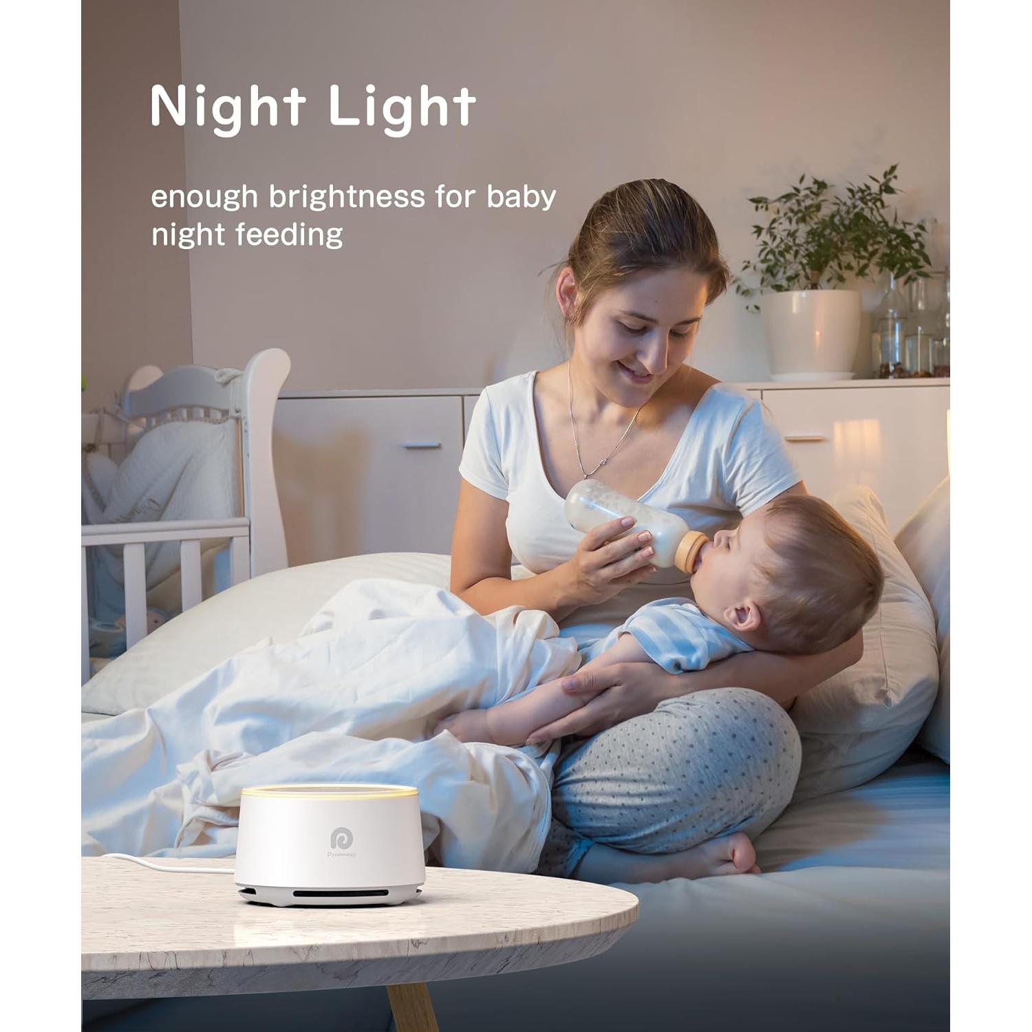 Máquina de Sonido Dreamegg D1 para Bebés y Adultos - 24 Sonidos, Luz Nocturna, Temporizador