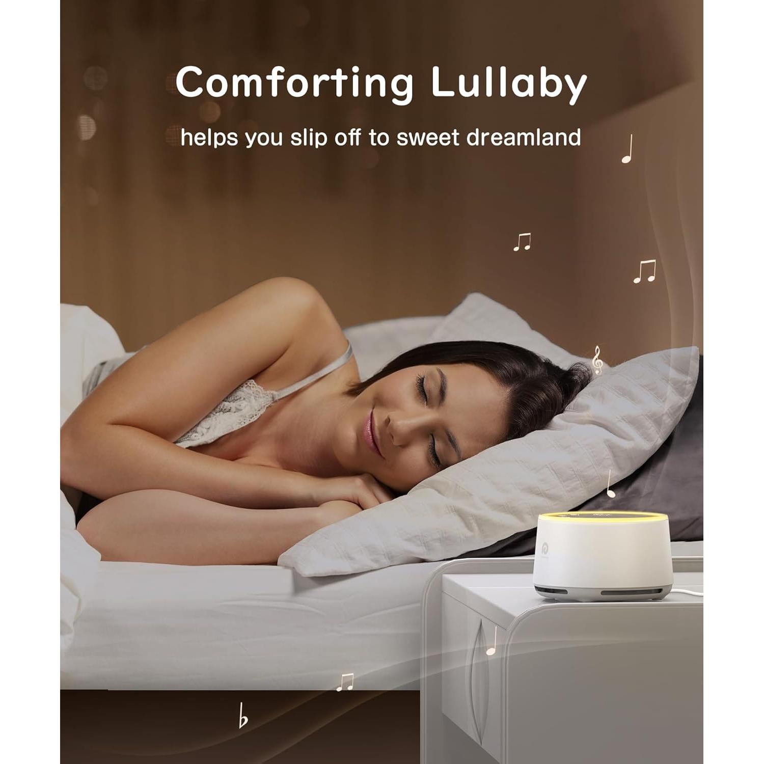 Máquina de Sonido Dreamegg D1 para Bebés y Adultos - 24 Sonidos, Luz Nocturna, Temporizador