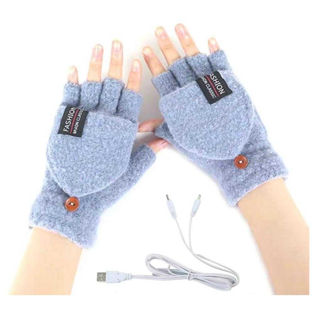 Guantes calefaccionados USB Kbinter para mujeres - Azul