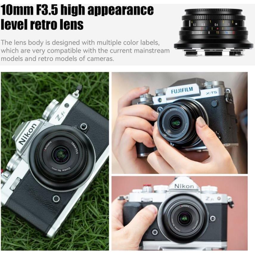 Lente Gran Angular 7artisans 10mm F3.5 para Cámaras Sin Espejo