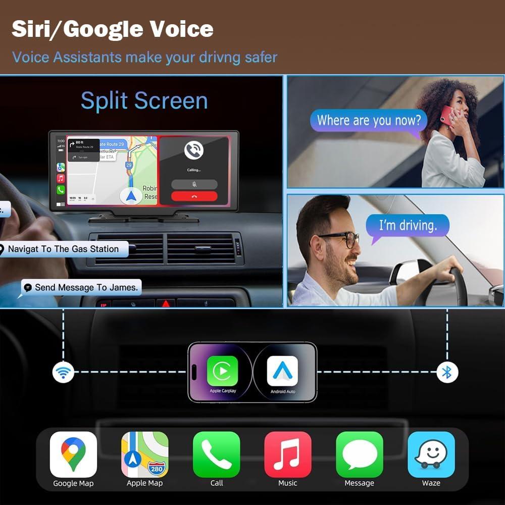 Pantalla Carplay Inalámbrica Antika 10.26" 4K con Cámara 1080p