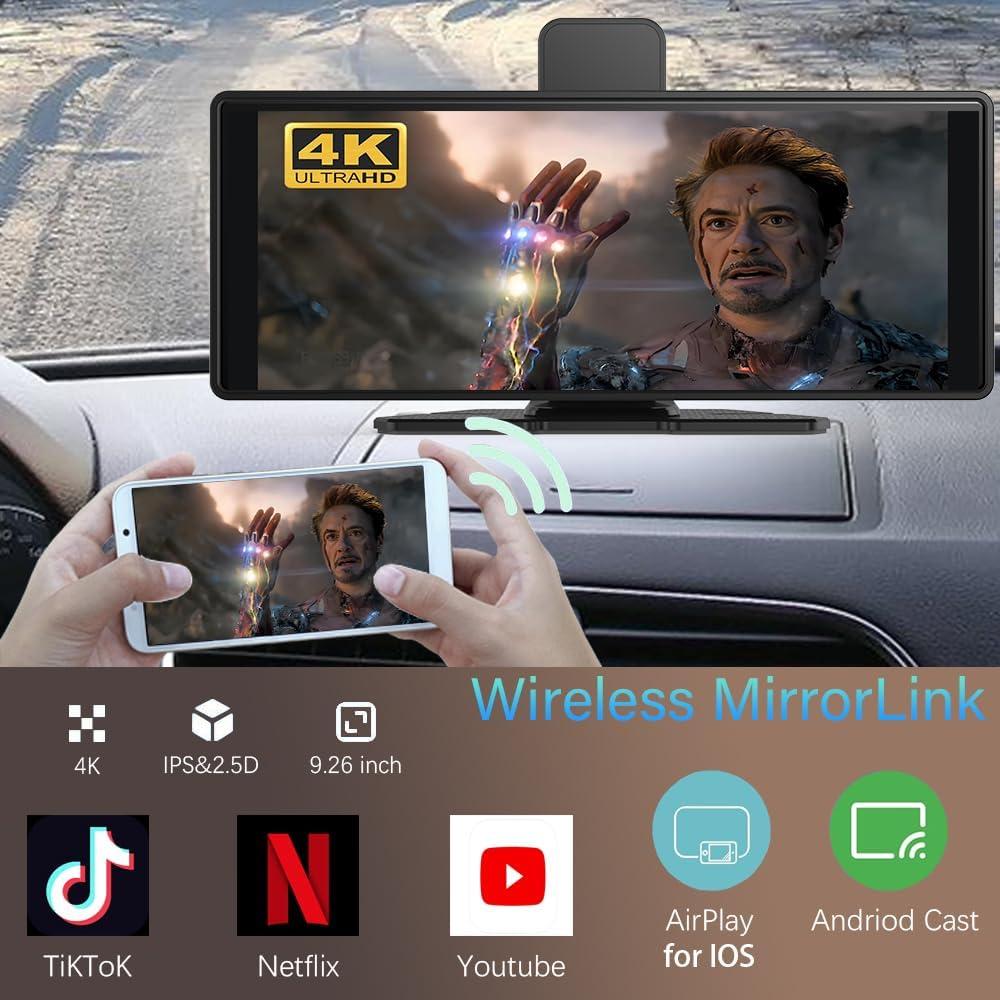 Pantalla Carplay Inalámbrica Antika 10.26" 4K con Cámara 1080p