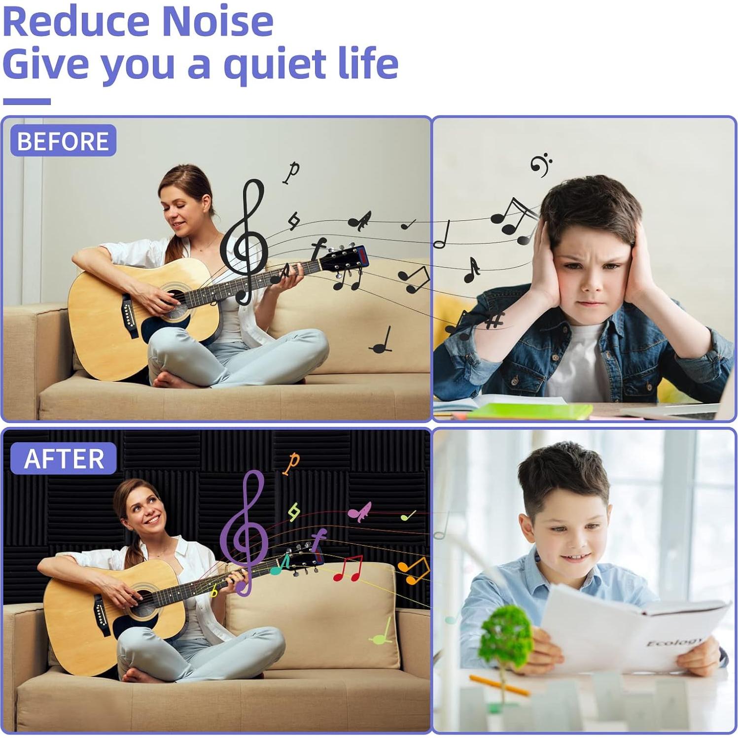 Paquete de 12 Paneles Acústicos Dmsky 30x30 cm Autoadhesivos