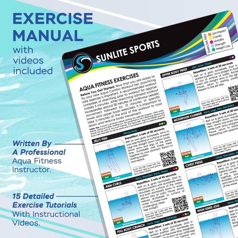 Pesas de Agua Sunlite Sports - Juego Combo Acuático 2 Piezas