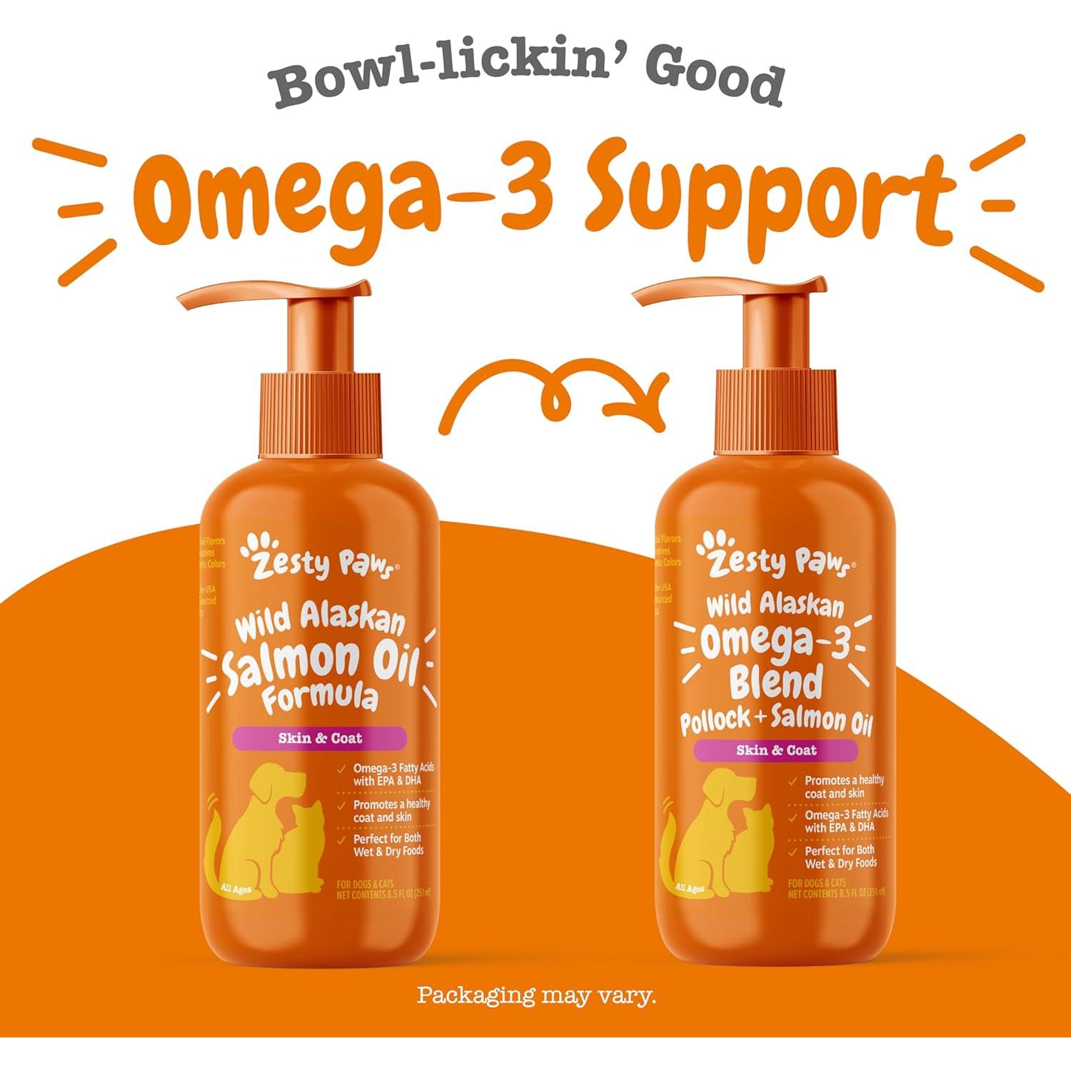 Aceite de Salmón Zesty Paws 240g para Perros y Gatos - Omega 3