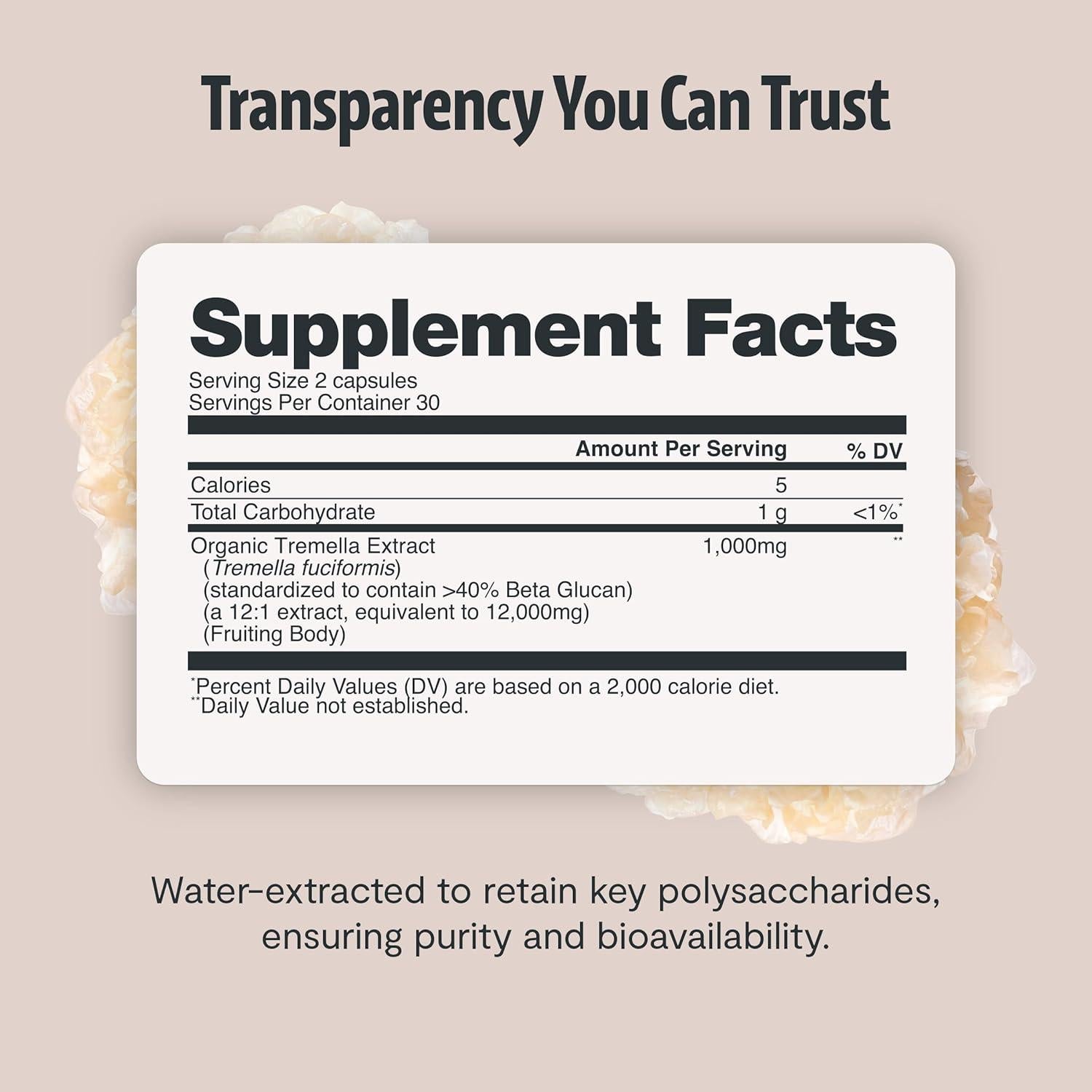 Cápsulas de Hongo Tremella FreshCap 60 Unidades - Hidratación y Belleza